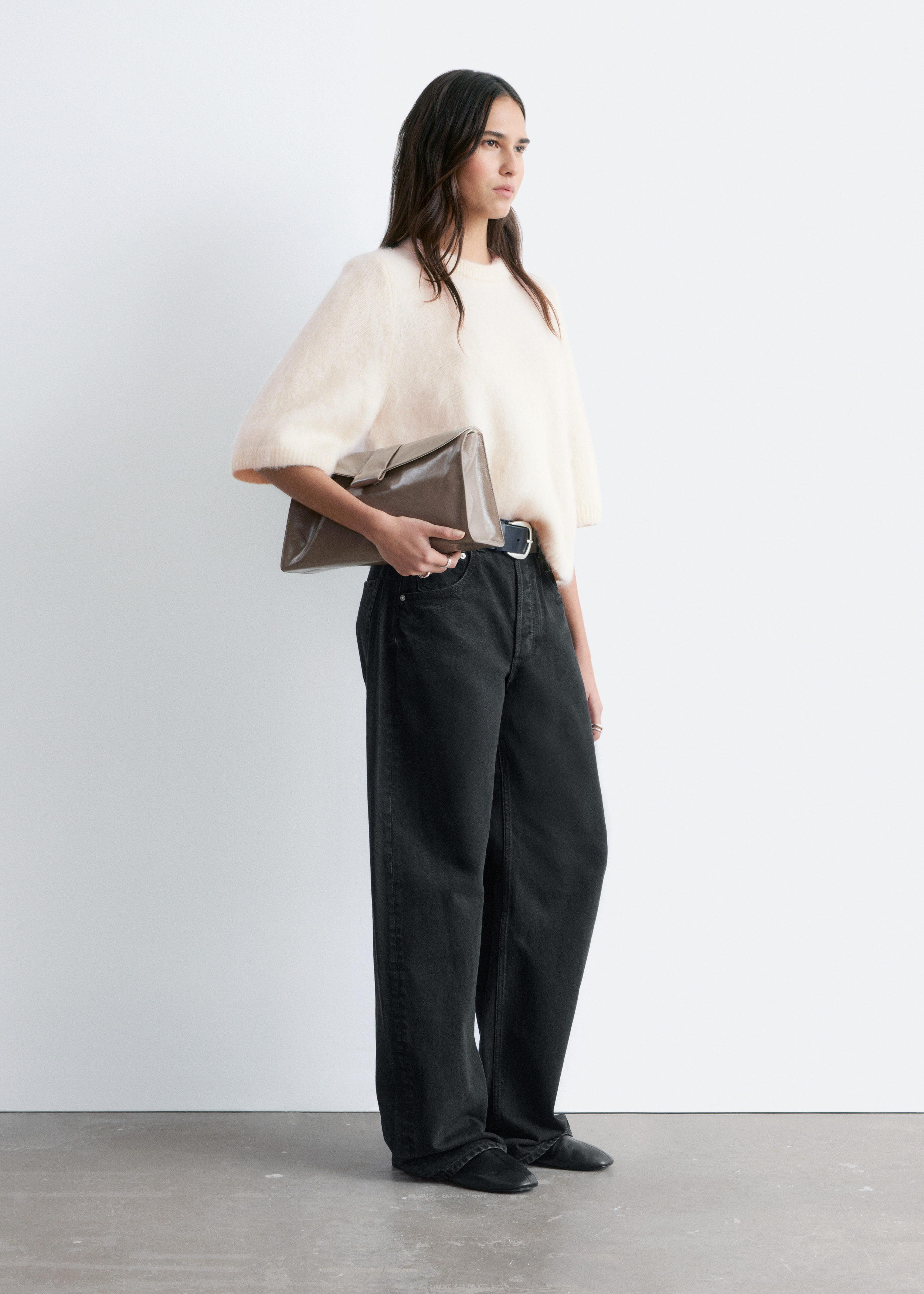 & Other Stories MOHAIR-BLEND KNITTED T-SHIRT