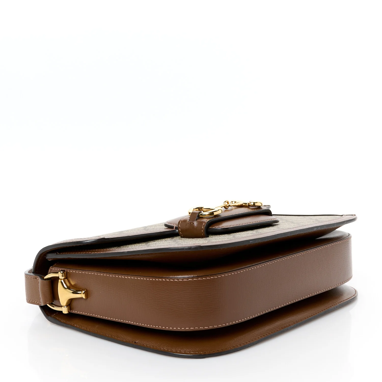 GG Supreme Monogram Azalea Calfskin Horsebit 1955 Shoulder Bag Beige Brown Sugar - Top Club