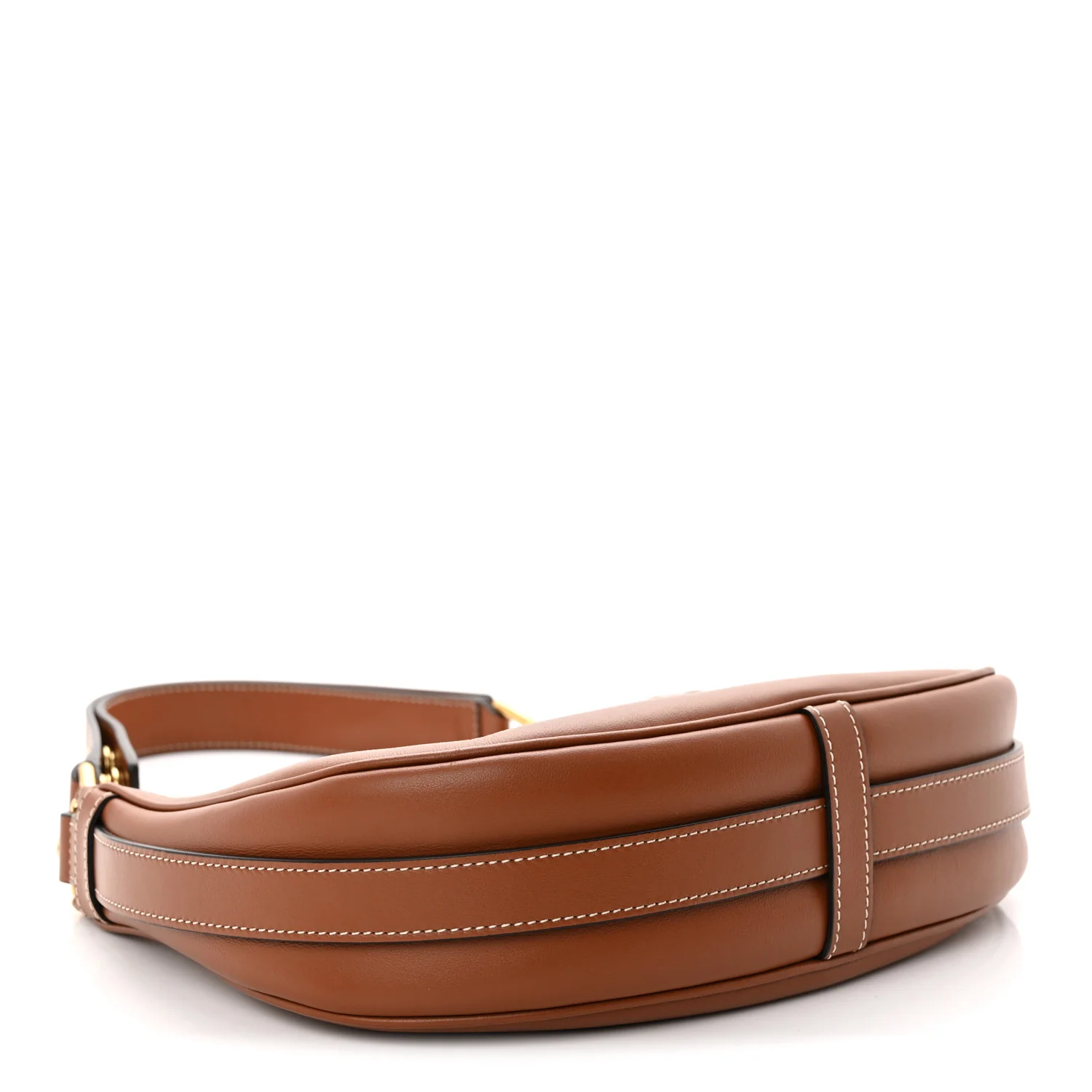 Smooth Calfskin Medium Strap Ava Shoulder Bag Tan - Top Club