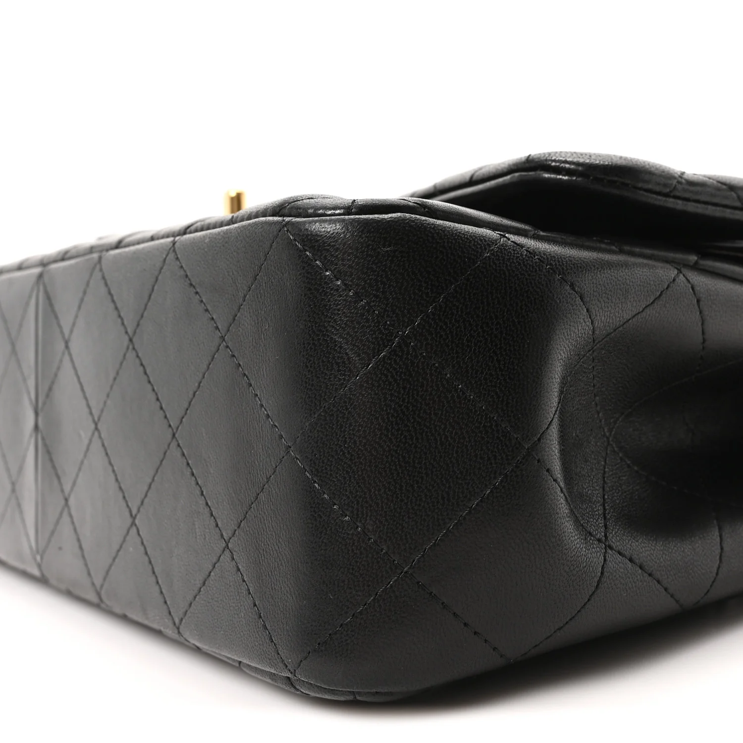 Lambskin Quilted Jumbo Double Flap Black - Top Club
