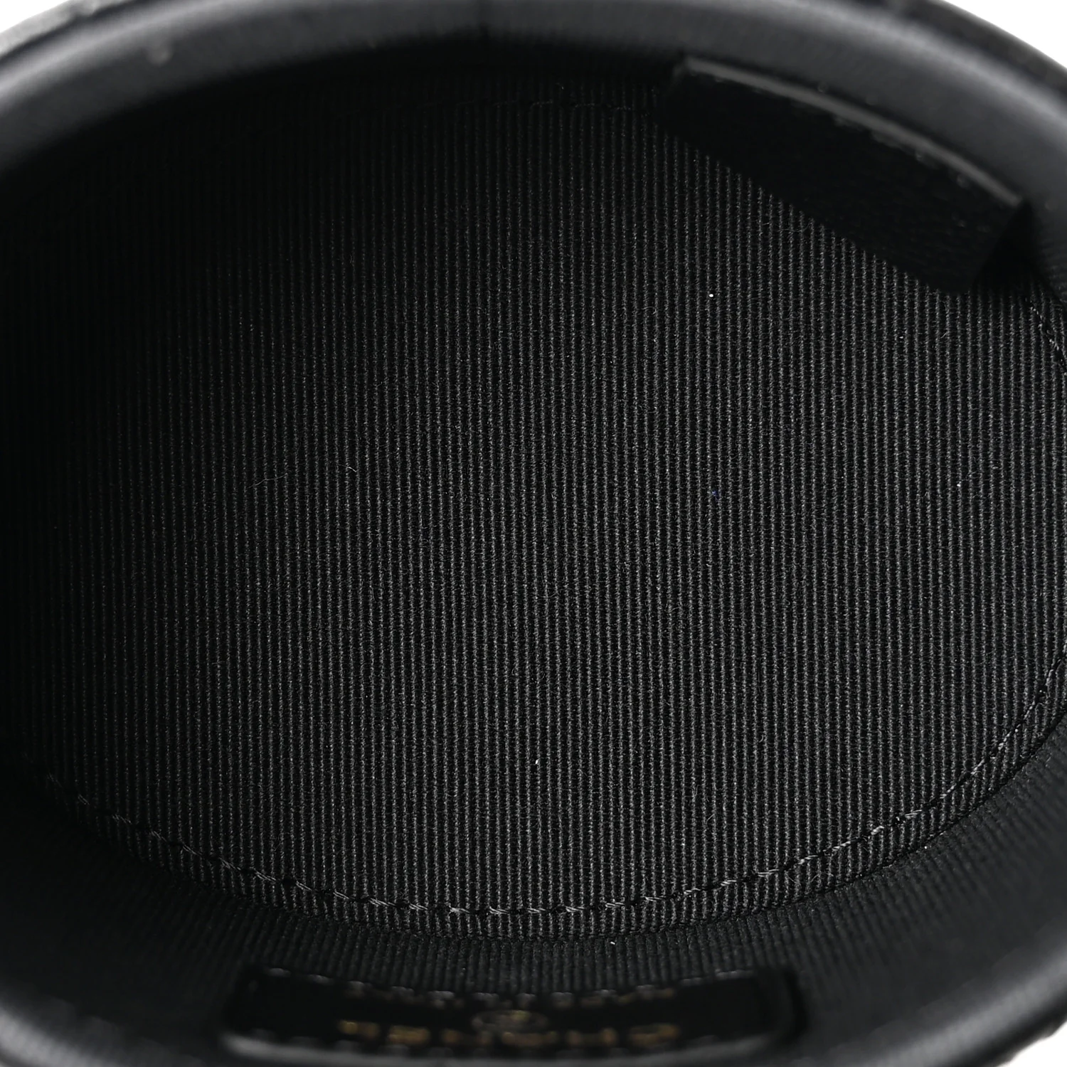 Lambskin Quilted Mini Round Vanity Case With Chain Black - Top Club