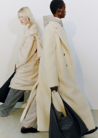 & Other Stories WOOL SHEARLING MAXI COAT