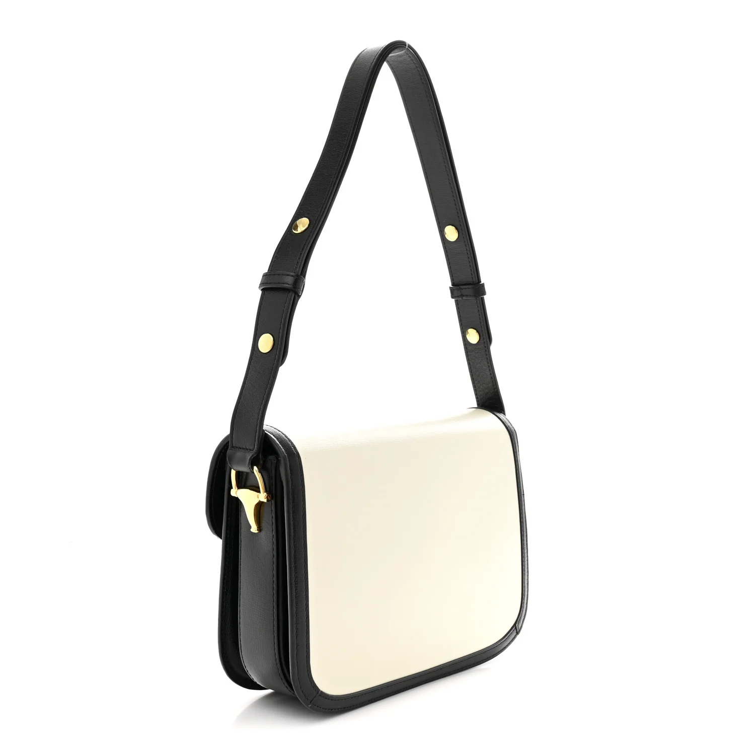Azalea Calfskin Tri-Color Horsebit 1955 Shoulder Bag Mystic White Sun Oil Black - Top Club