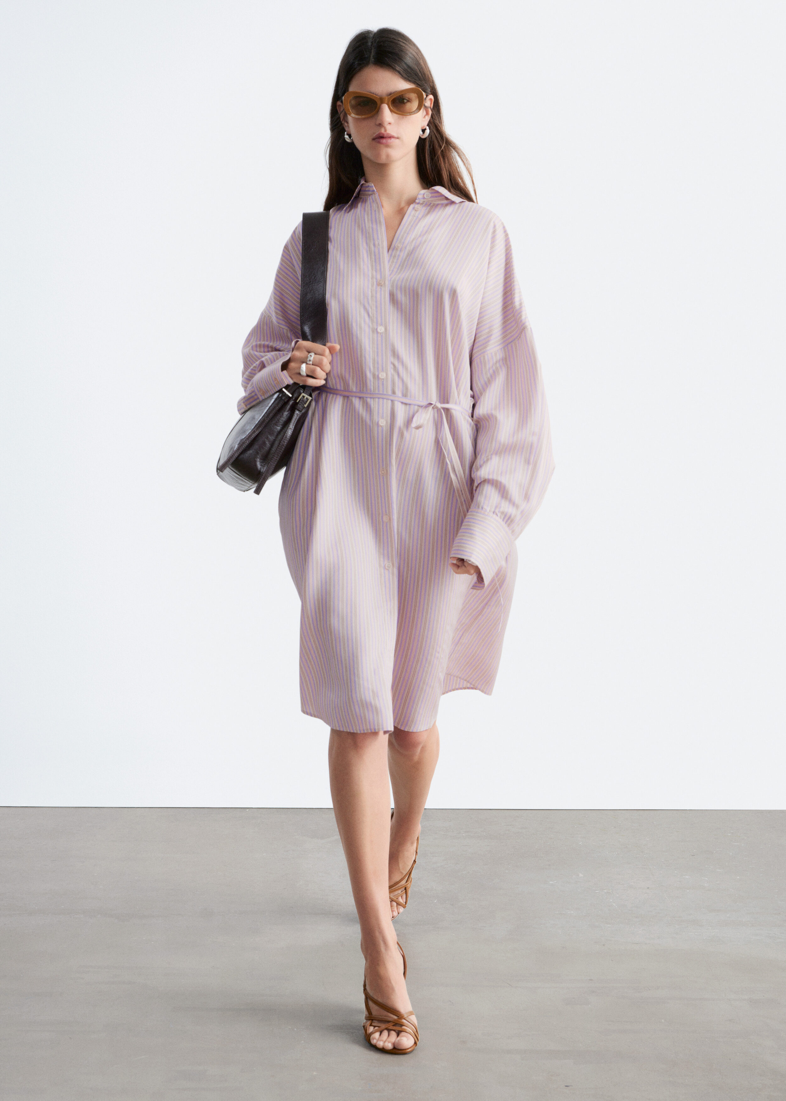 & Other Stories PRINTED SILK-COTTON MIDI DRESS