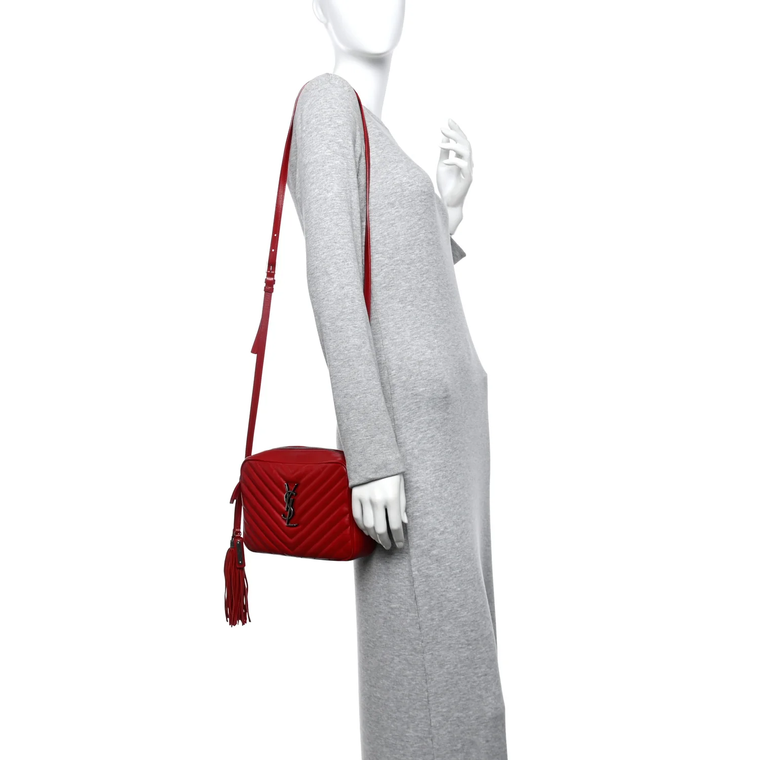 Calfskin Matelasse Monogram Lou Camera Bag Red