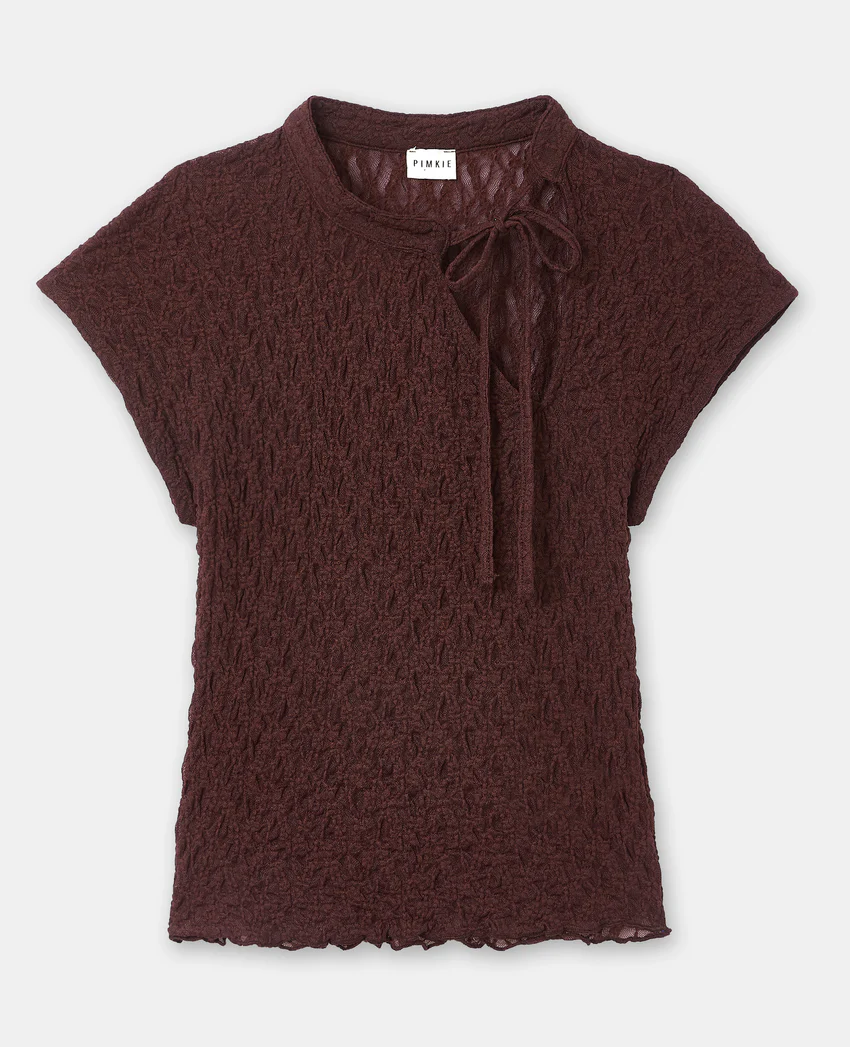 Pimkie Top dentelle avec col mao et nouette