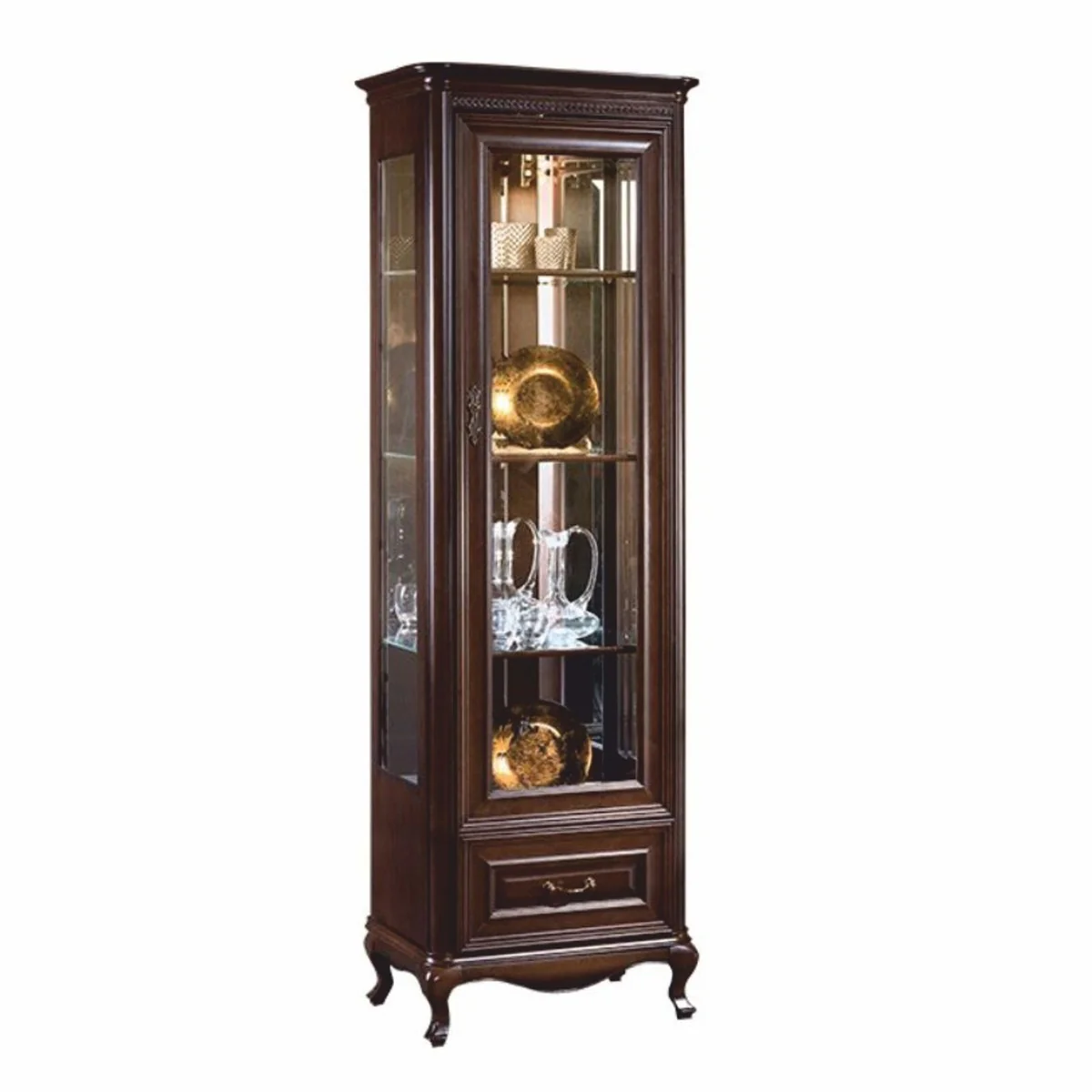 Luxury baroque display cabinet dark brown 66.2 x H. 206.6 cm - Baroque furniture