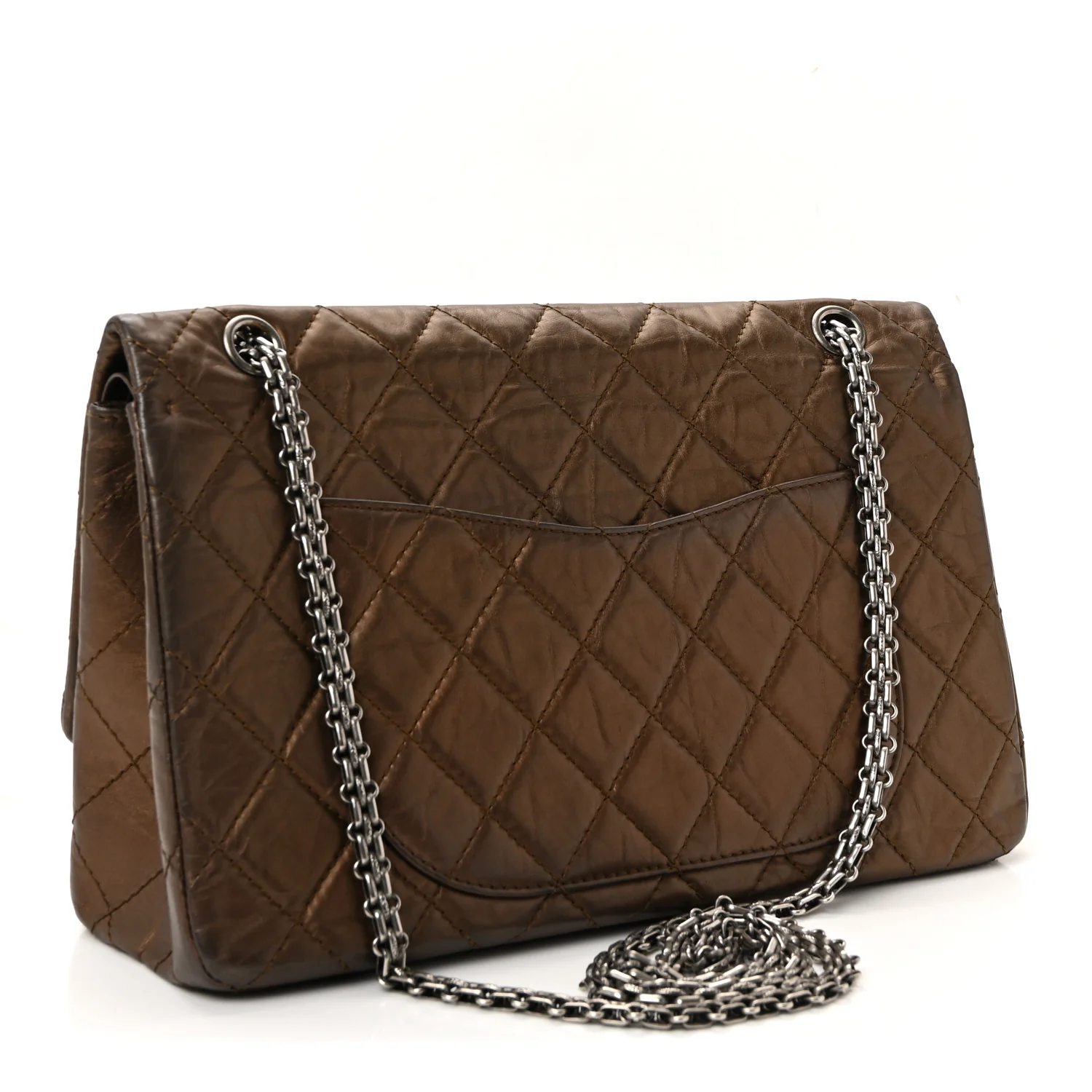 Metallic Aged Calfskin Quilted 2.55 Reissue 227 Flap Bronze - Top Club