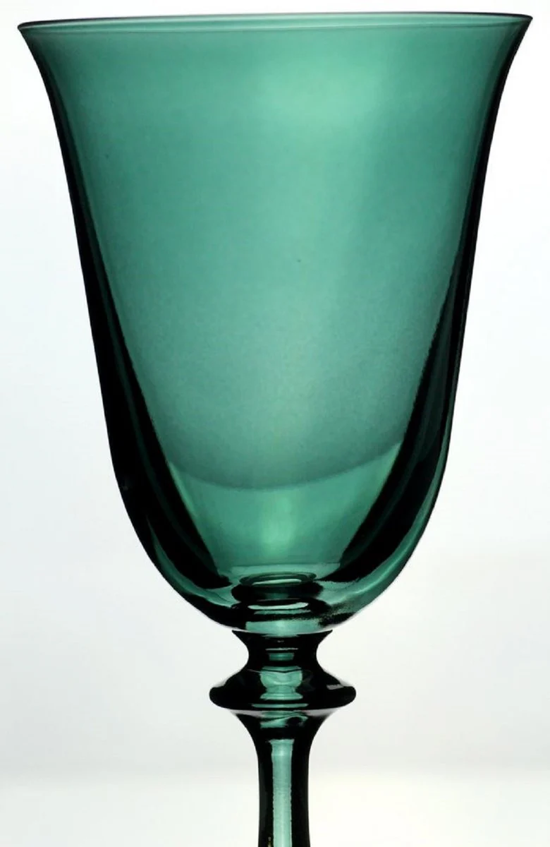 Luxury Baroque white wine glass set of 6 green Ø 8.5 x H. 21 cm - Handmade wine glasses - Hotel & Restaurant Accessories - Luxury quality