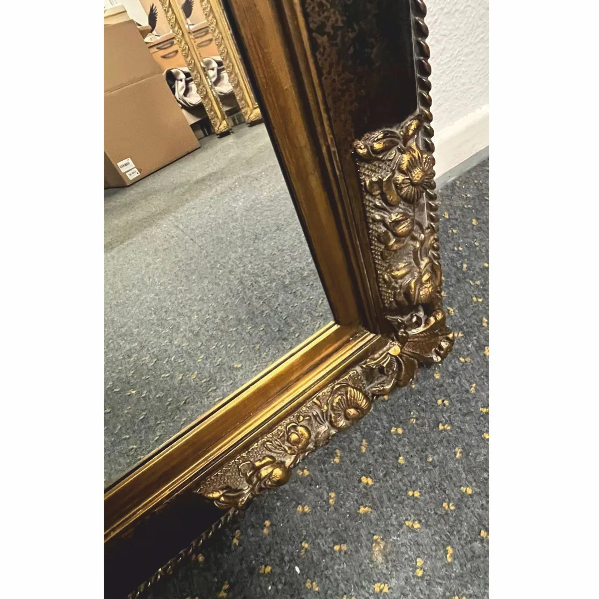 Baroque mirror black / antique gold H. 94 cm - Baroque style furniture