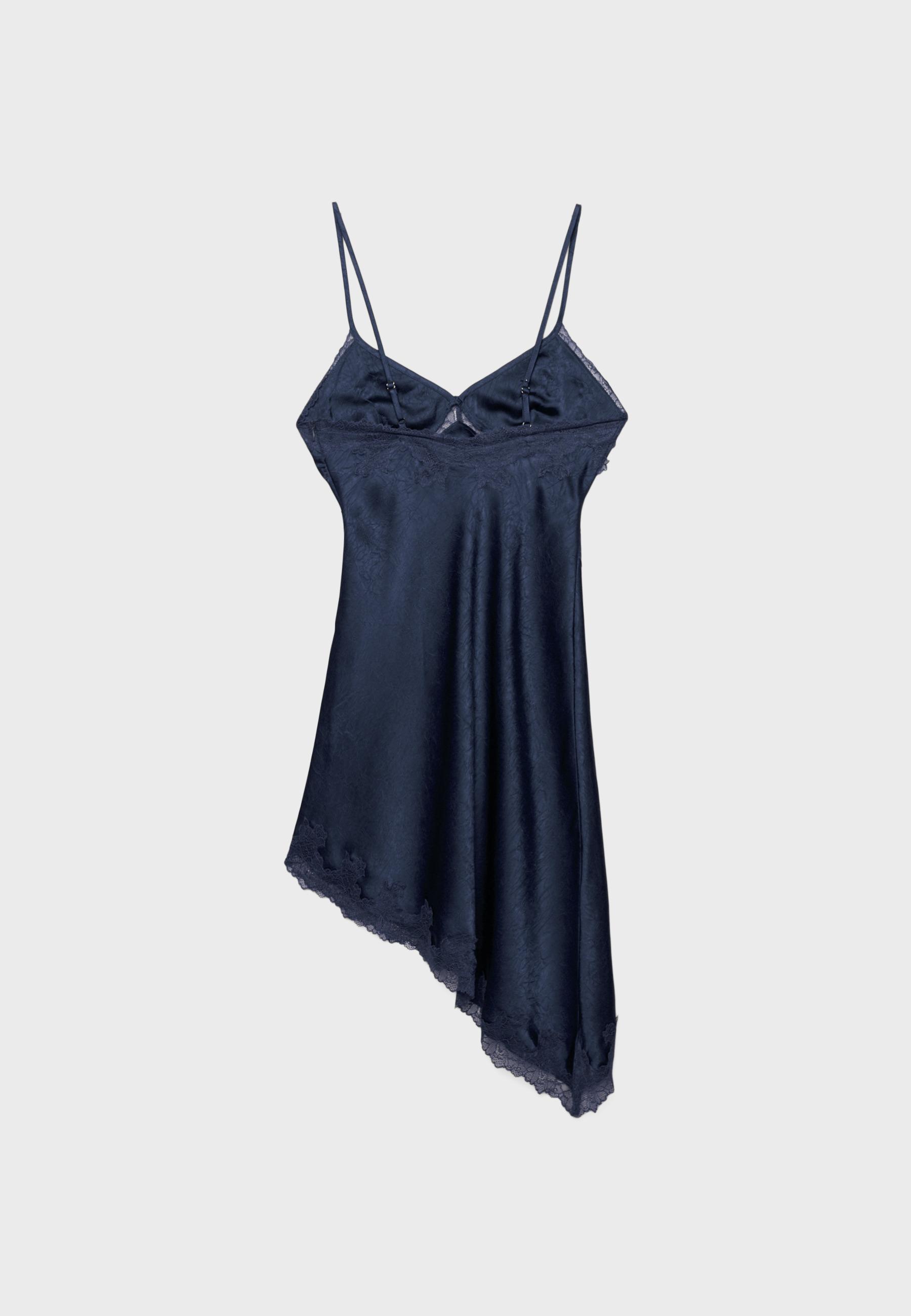 SHORT ASYMMETRIC SATIN DRESS