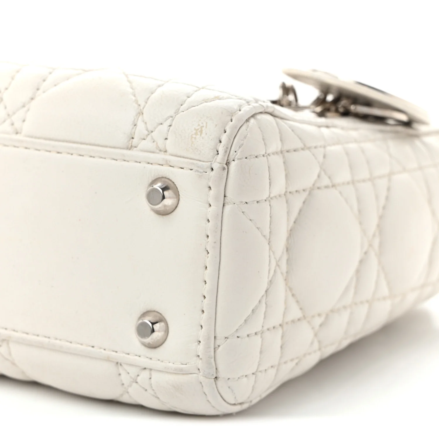Lambskin Cannage Mini Lady Dior White - Top Club