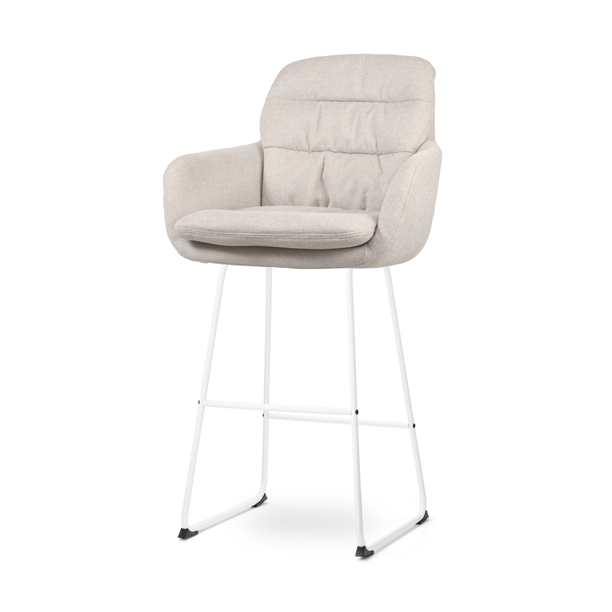 Barkruk Nino-Mia beige - wit onderstel - 75 cm