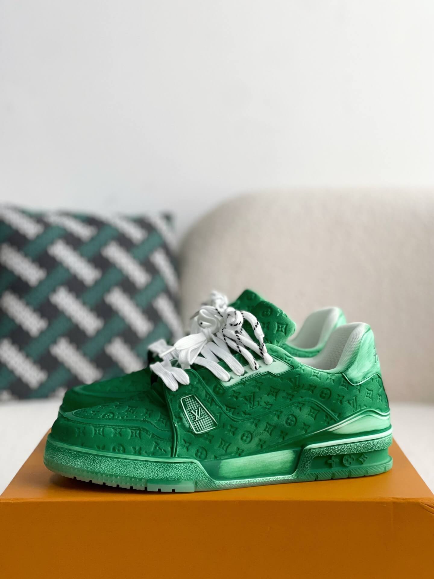 Louis Vuitton LV Trainer #54 Faded Green Sneaker - Sneaker Replica Workshop
