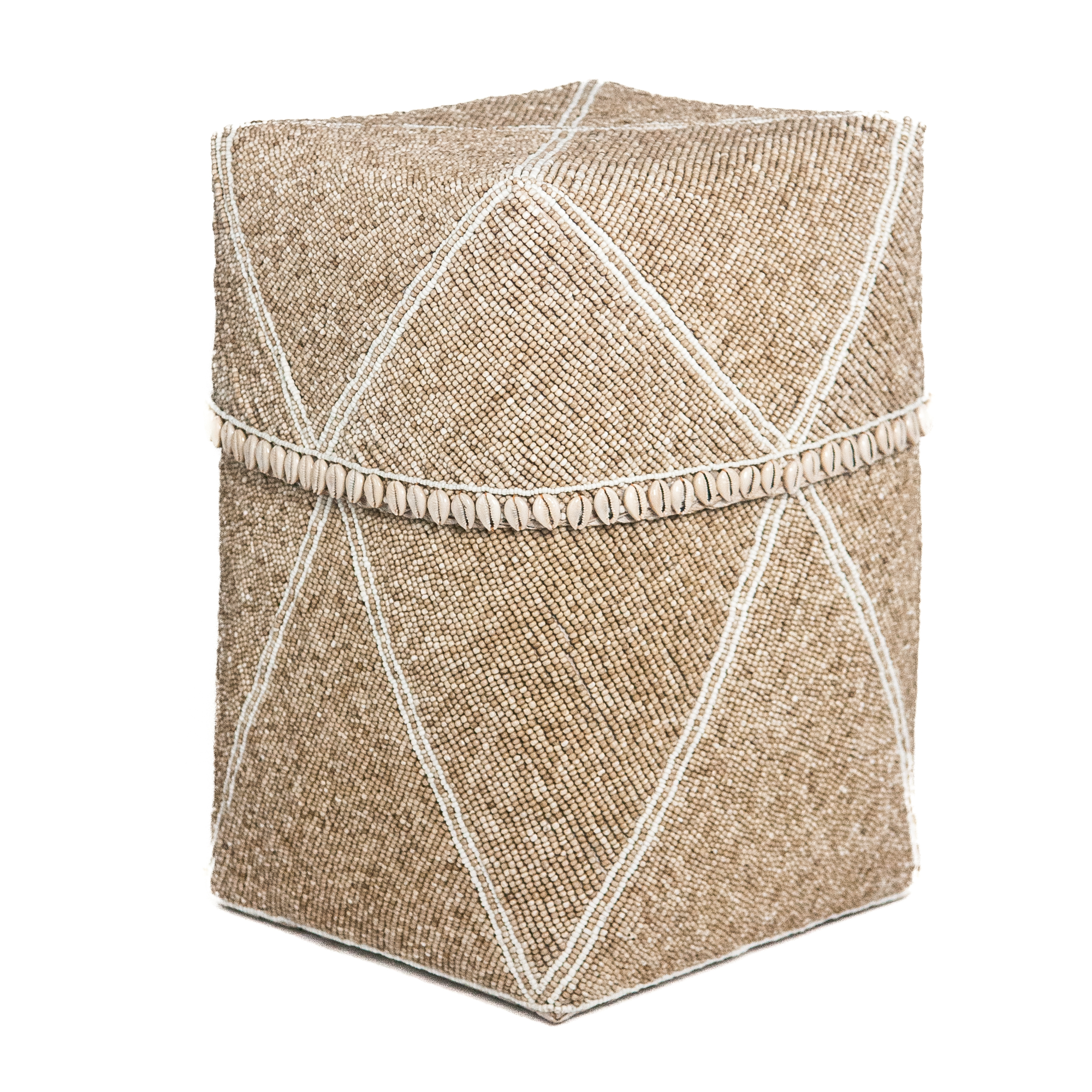 XXL hoge offermand kraaltjes / schelpjes creme/wit
