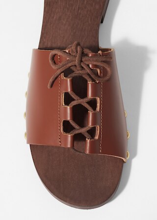 & Other Stories LACE-UP CLOG SANDALS