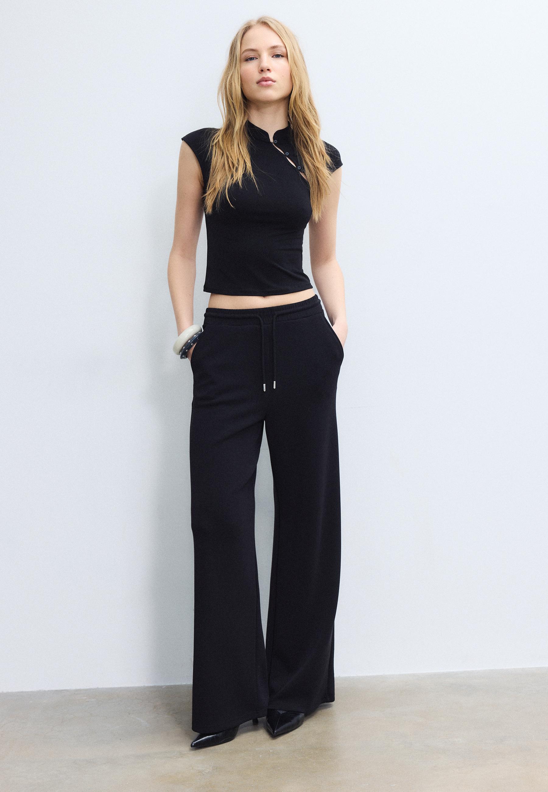 SOFT-TOUCH PALAZZO JOGGER TROUSERS