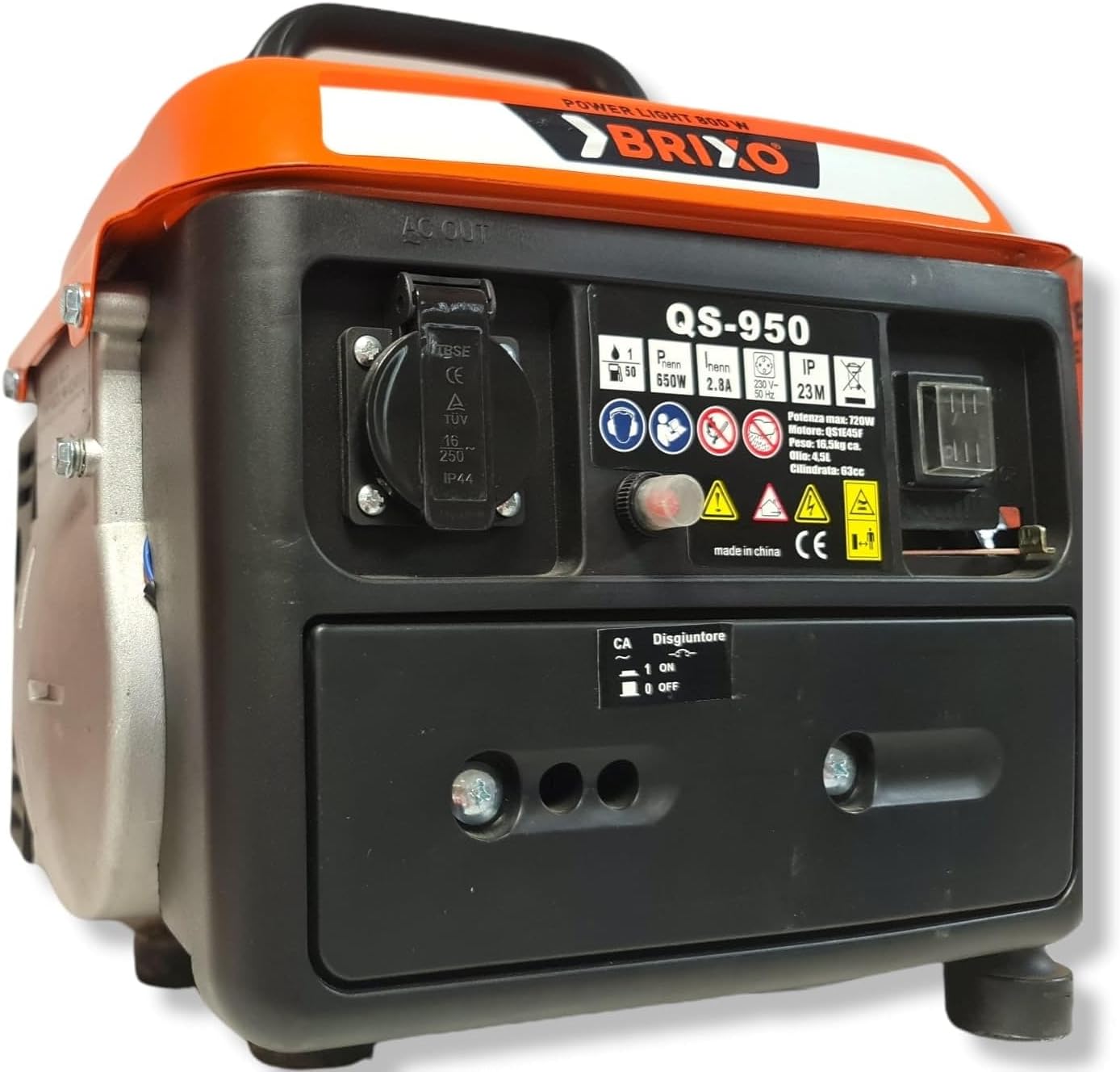 GENERATORE GRUPPO ELETTROGENO BRIXO POWERLIGHT 800W - 63CC - CM.38X32X33