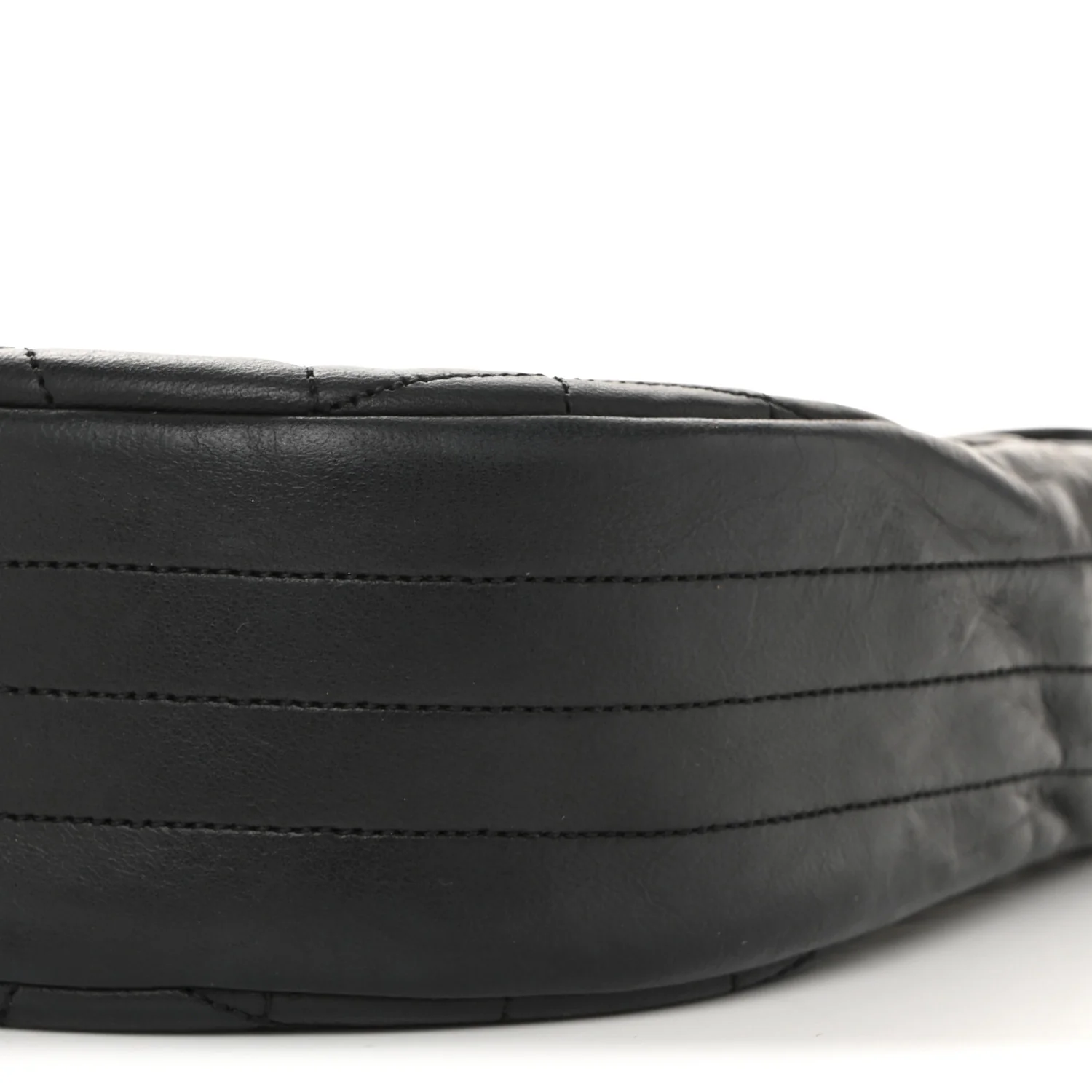 Lambskin Quilted Half Moon Flap Black - Top Club