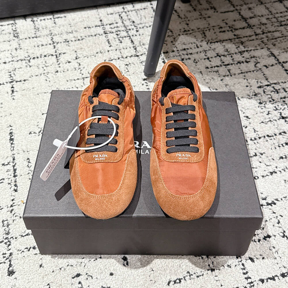 PRADA Collapse Re-Nylon and suede sneakers - Top Club