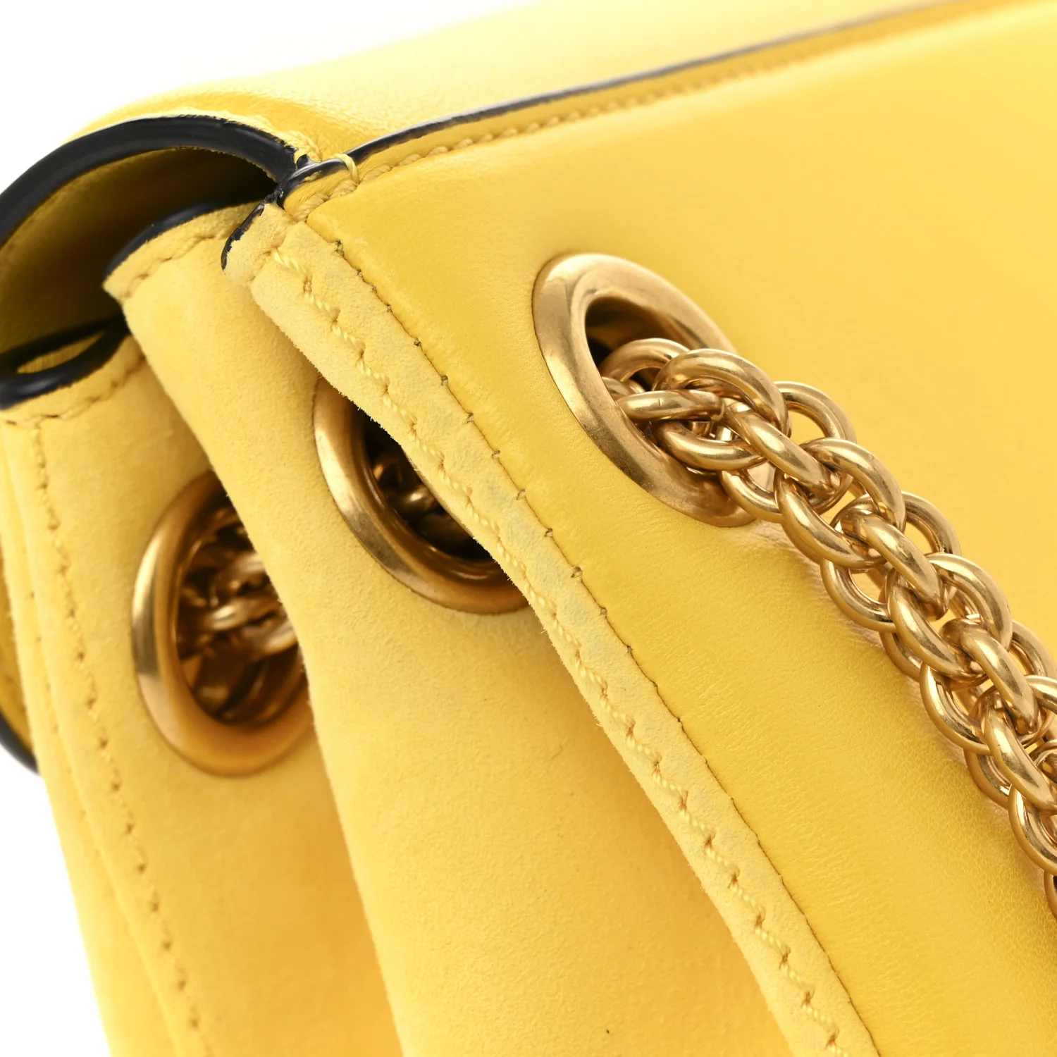 Nappa Stud Sign Shoulder Bag Bright Lemon - Top Club