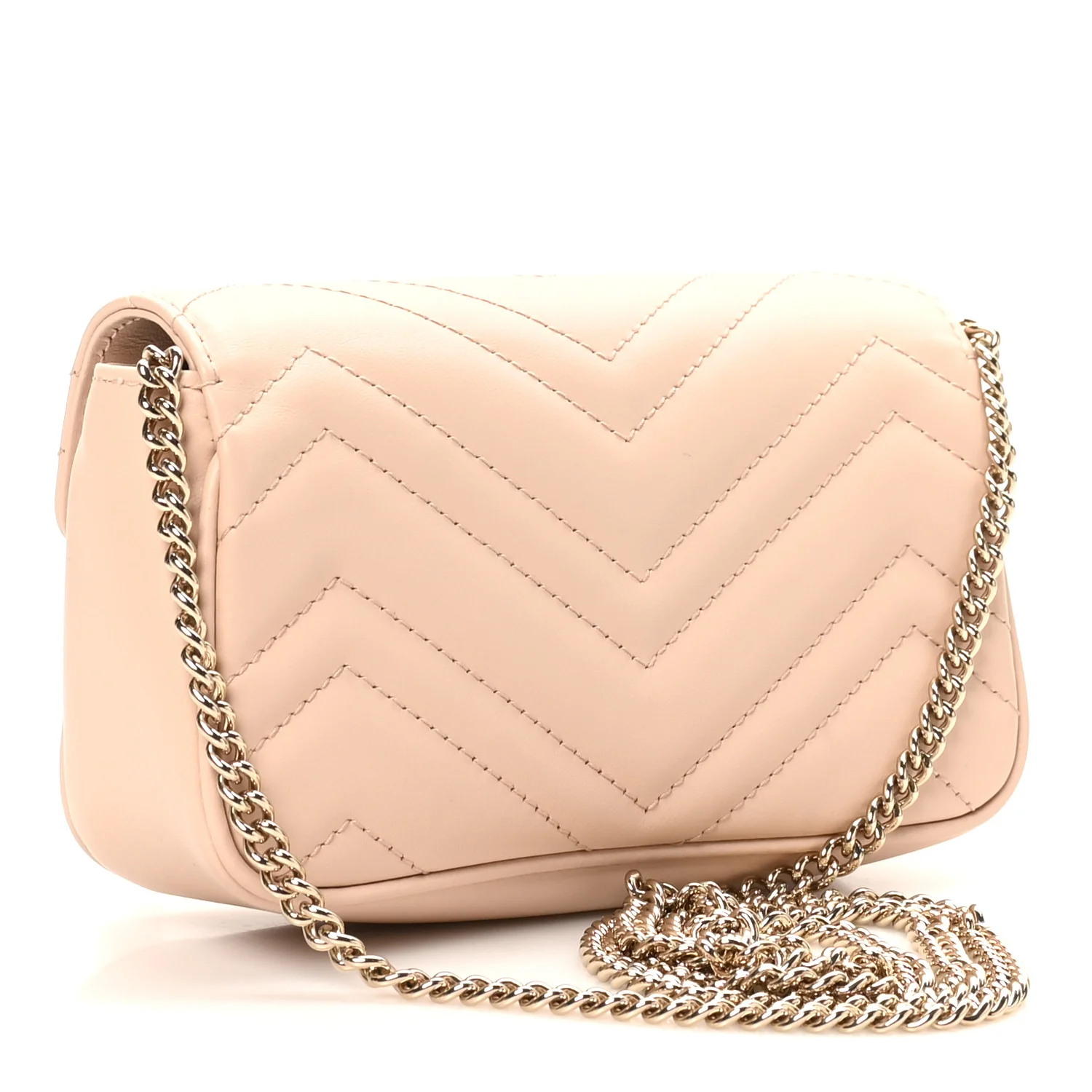 Calfskin Matelasse Super Mini GG Marmont Shoulder Bag Porcelain Rose - Top Club