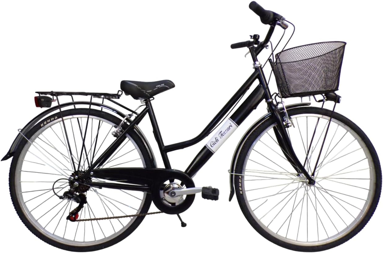 Cicli Tessari - bicicletta da donna bici da passeggio city bike ruota 28 trekking cambio 6 velocita' con cesto anteriore