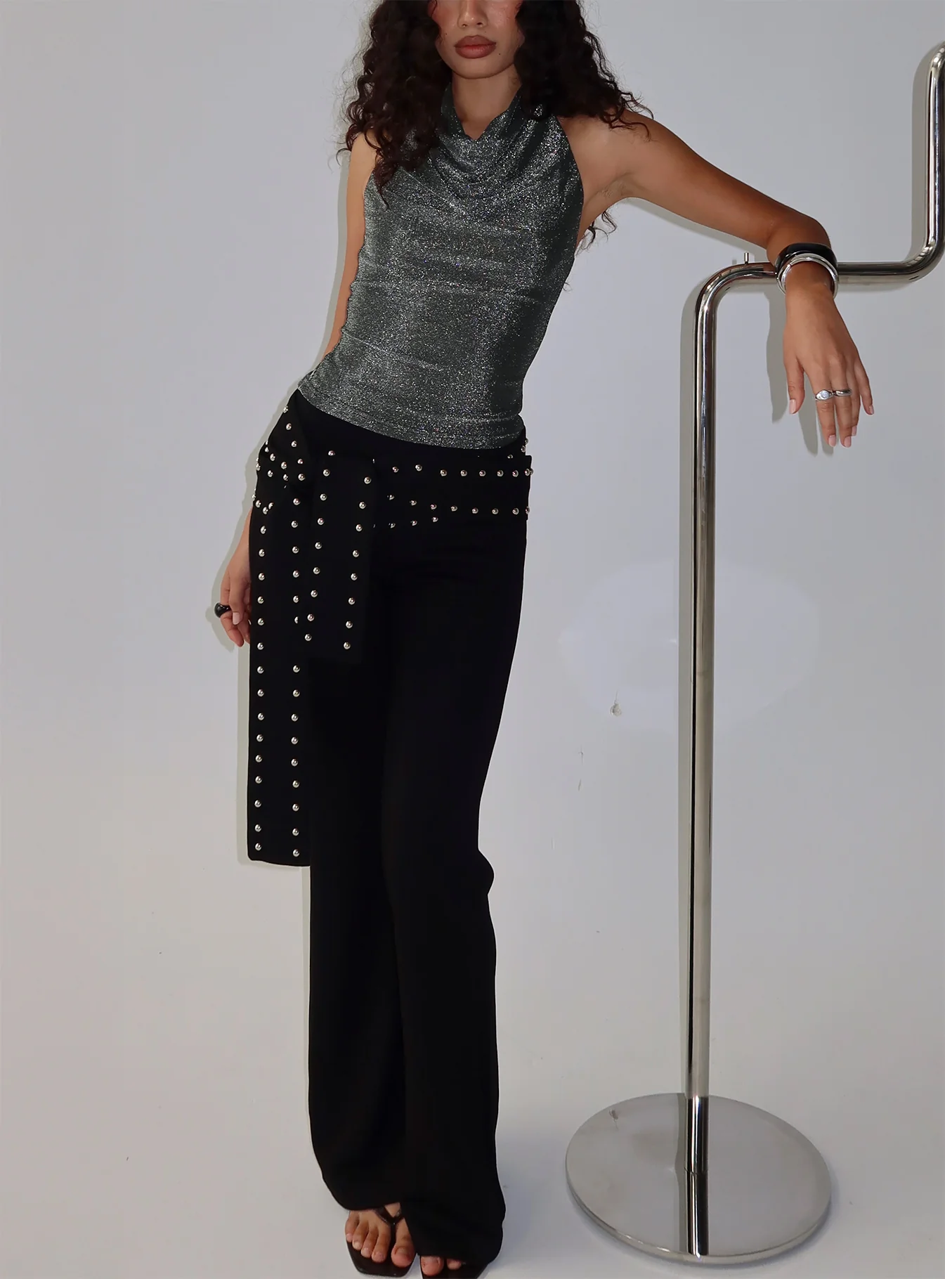 Giggle Top Charcoal Shimmer