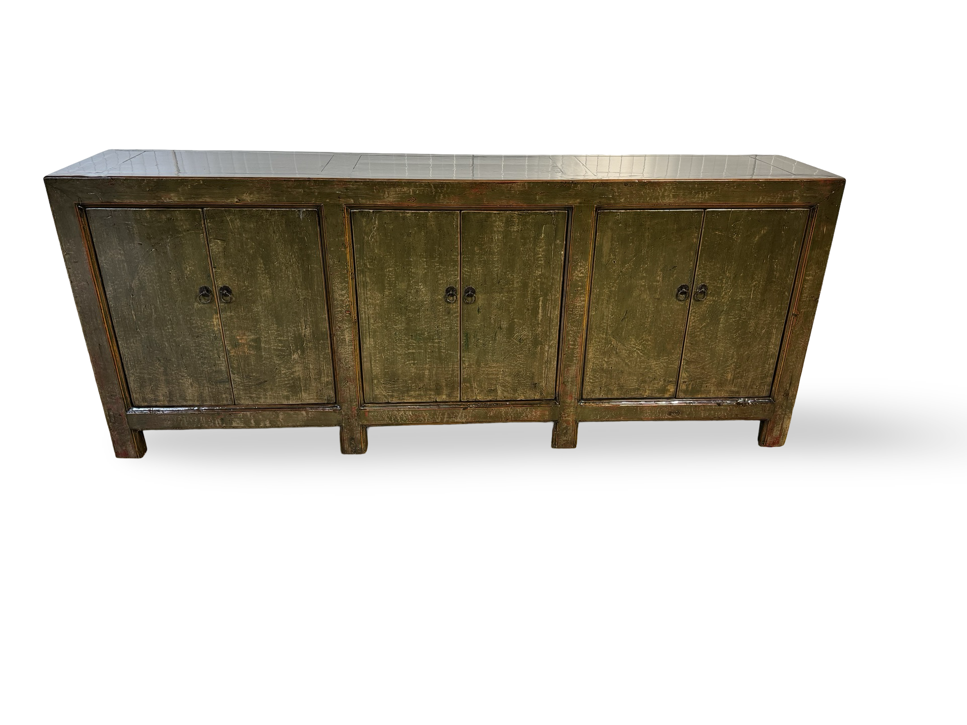 Dressoir 6 deur groen Lak