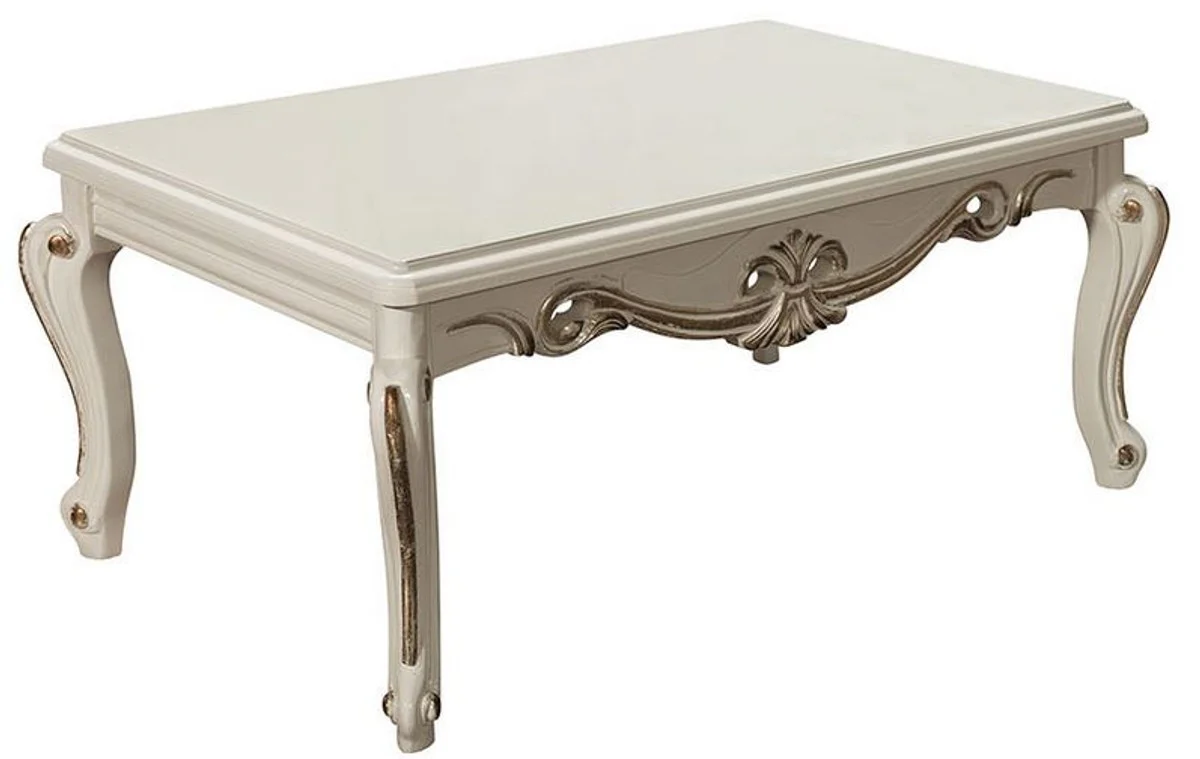 Luxury baroque living room set pink / white / gold - 2 sofas & 2 armchairs & 1 coffee table - magnificent furniture in the baroque style