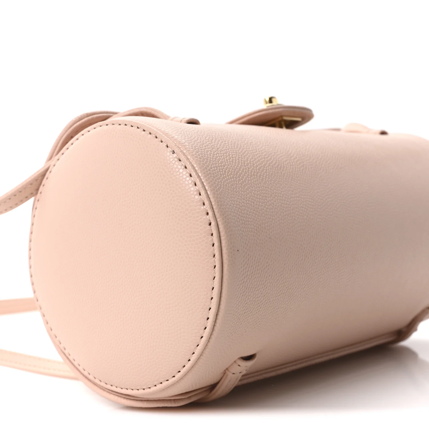 Shiny Caviar Preppy Coco Small Bowling Bag Light Pink - Top Club