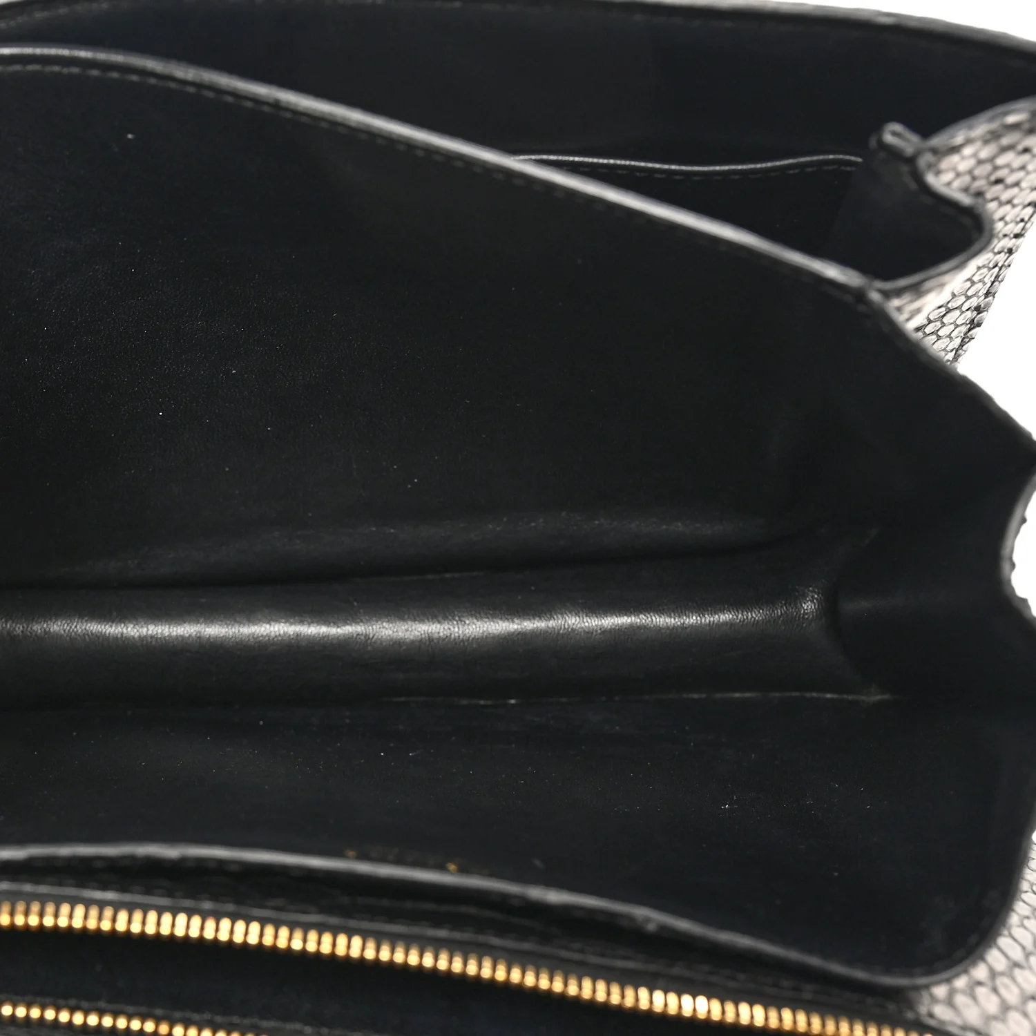 Snakeskin Medium Classic Box Flap Bag Black - Top Club