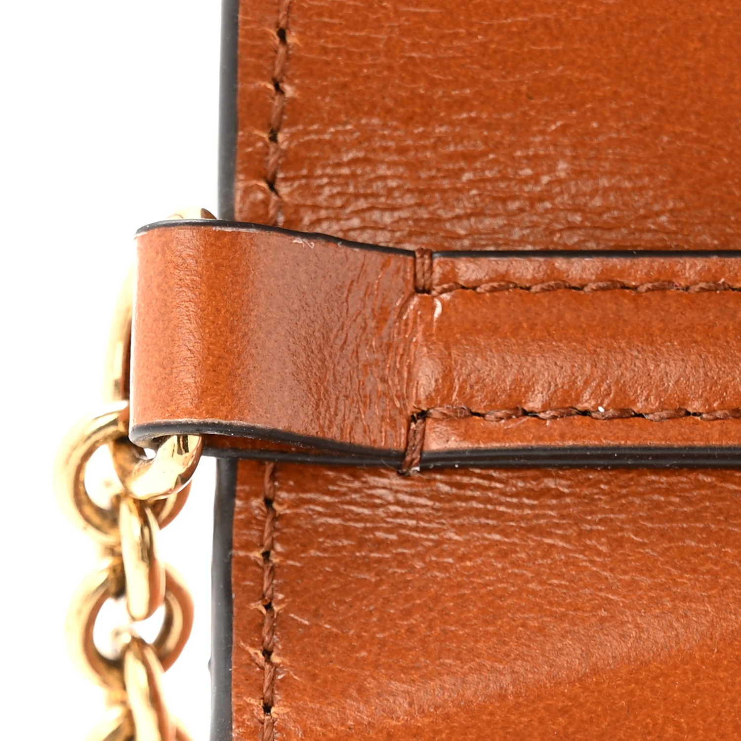 Calfskin Iconic Flap Wallet On Chain Clay Brown - Top Club