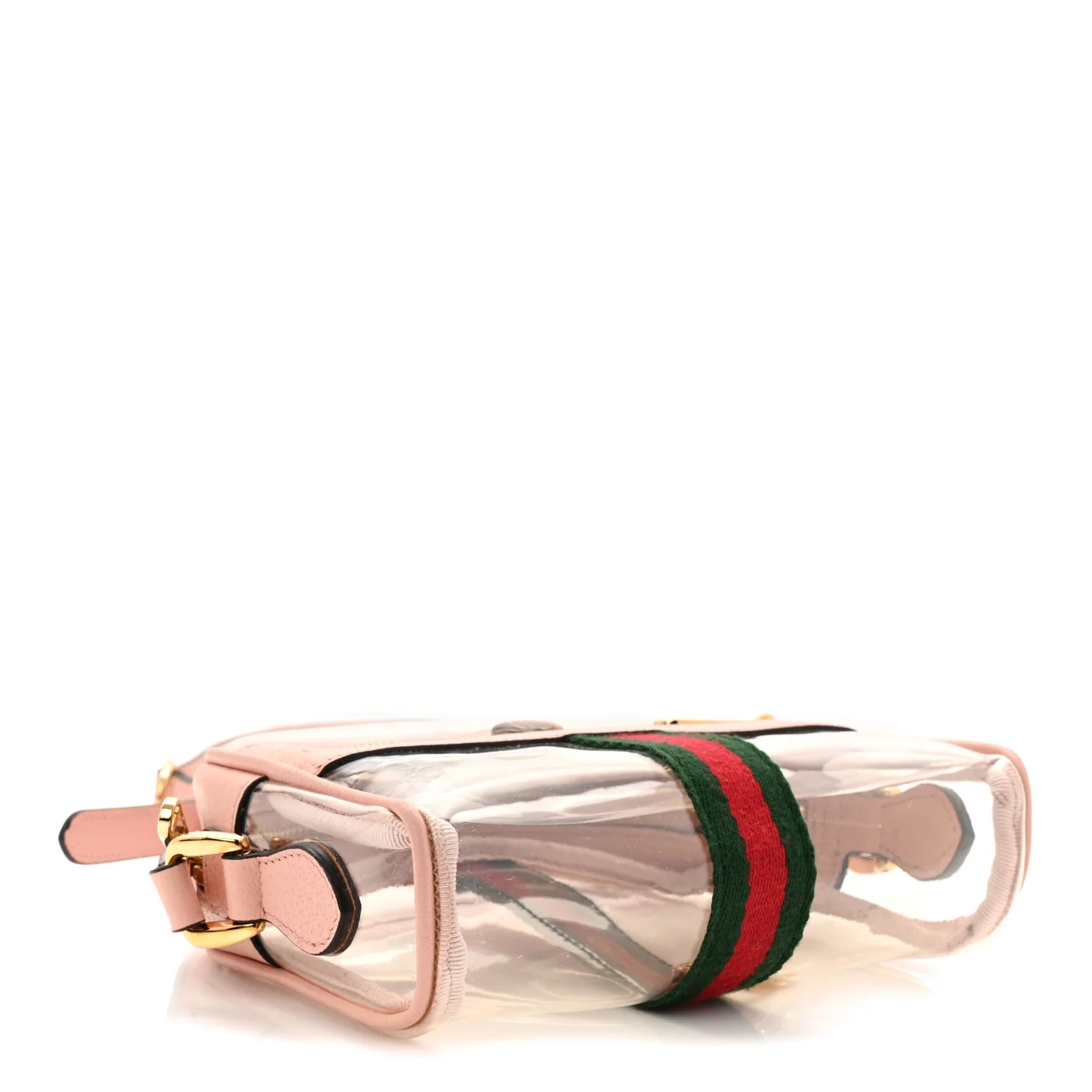 Vinyl Web Mini Ophidia Transparent Shoulder Bag Perfect Pink - Top Club