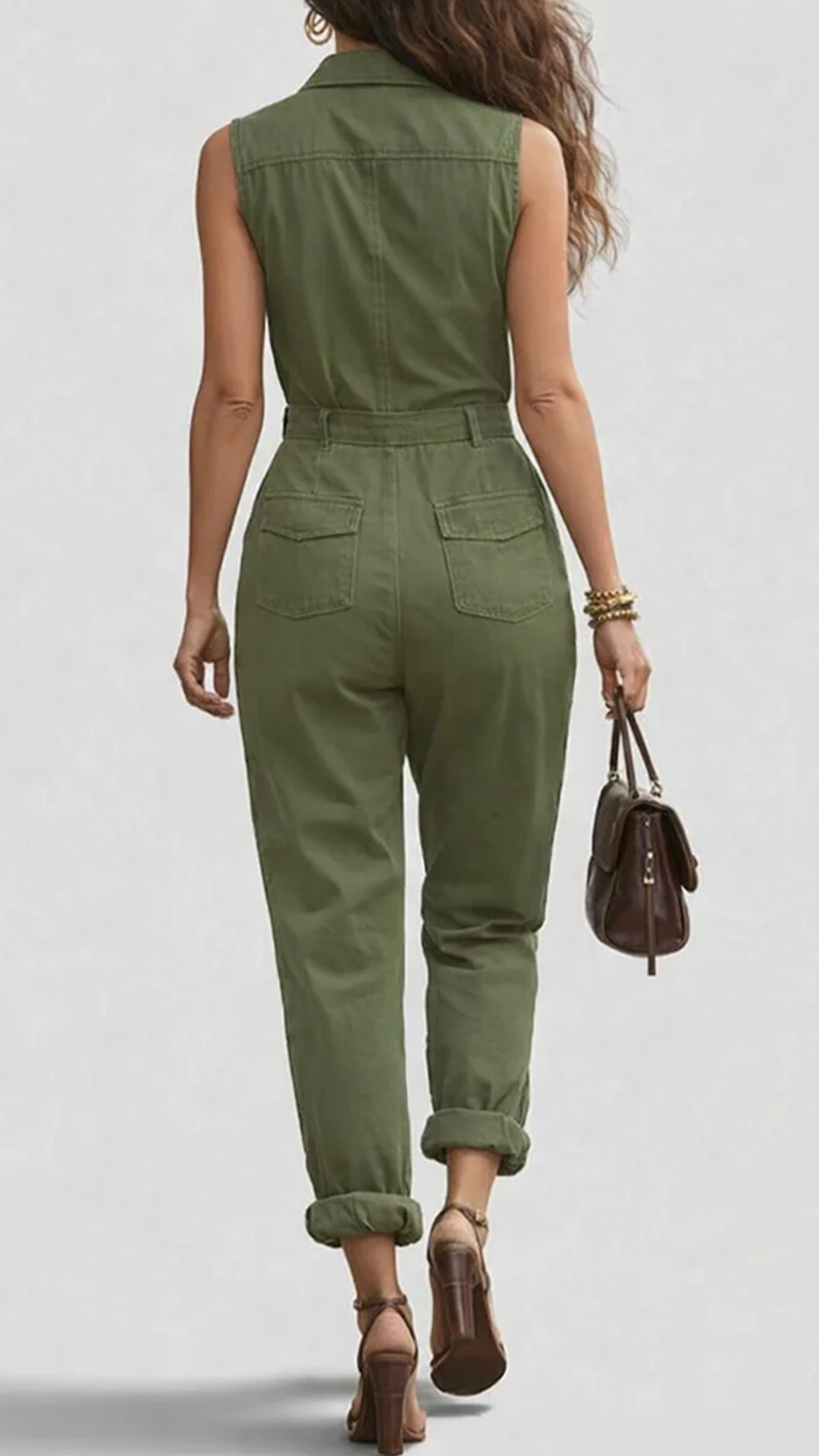 Fashionable And Casual Zippered Sleeveless Cotton Jumpsuit - Nordfashionstorm - Women's Clothing, Fashion for You - Nordfashionstorm.com