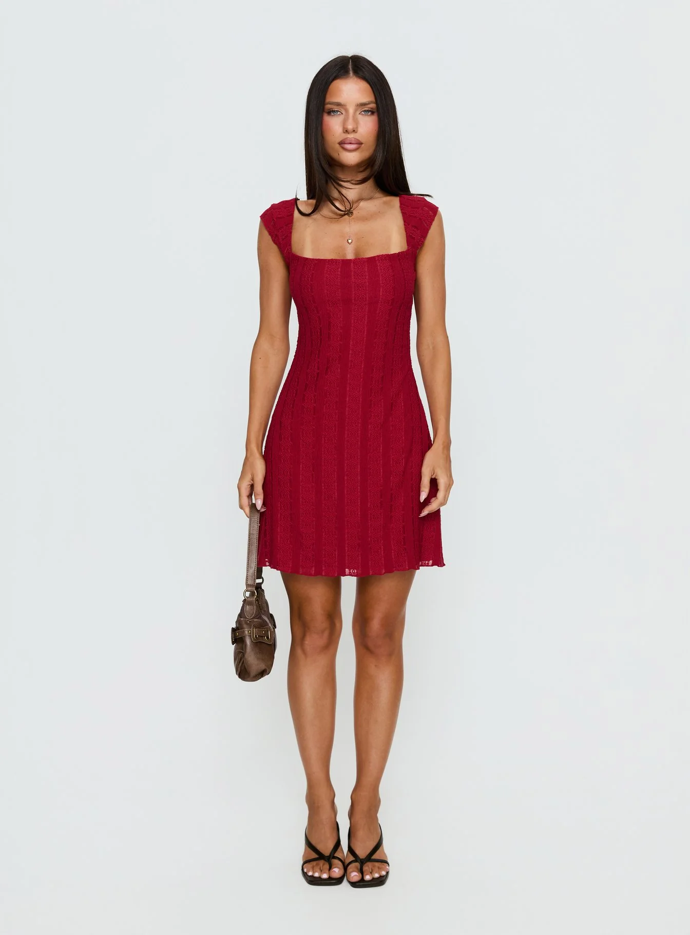 Kirrisen Textured Mini Dress Red