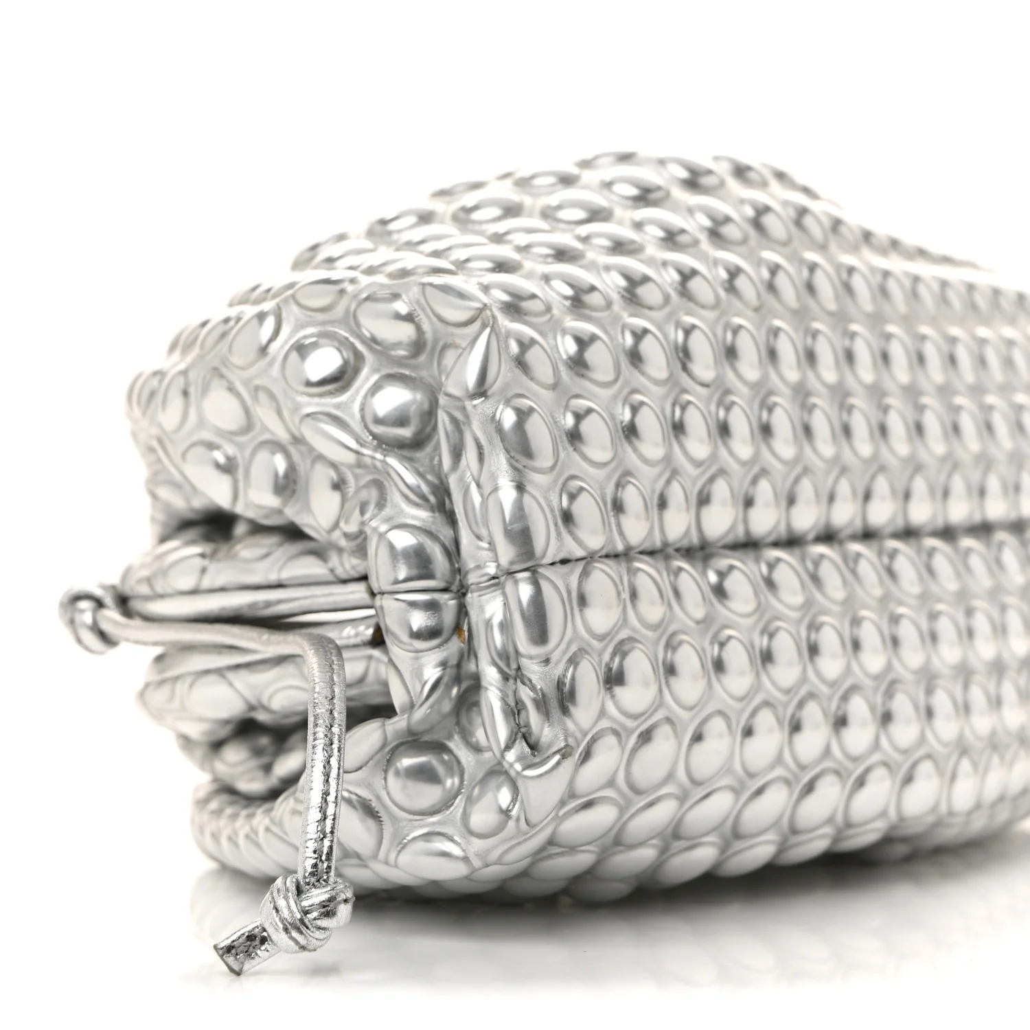 Metallic Fabric Bubble Wrap The Mini Pouch Silver - Top Club