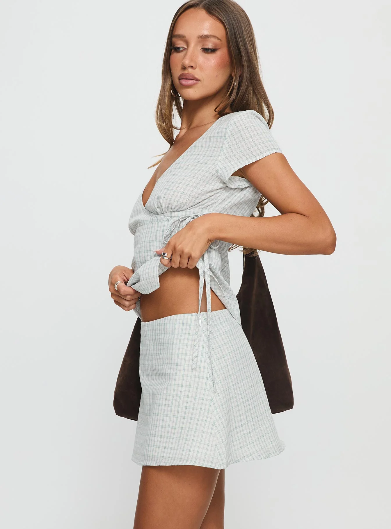 Prominent Mini Skirt Green Check