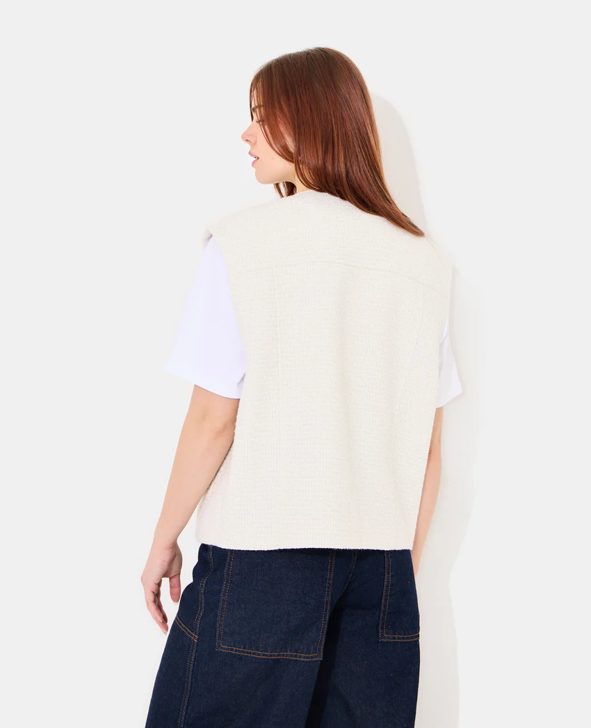 Pimkie Veste sans manches en tweed avec lurex