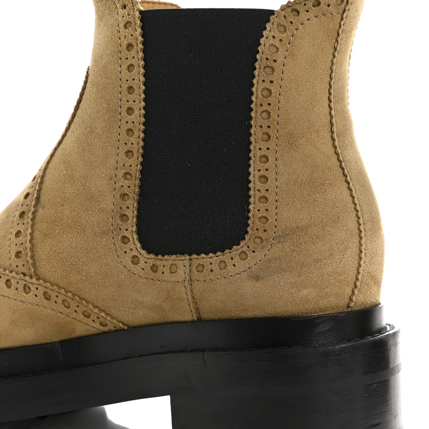 Suede Goatskin Chelsea Ankle Boots 37 Beige Gobi - Top Club