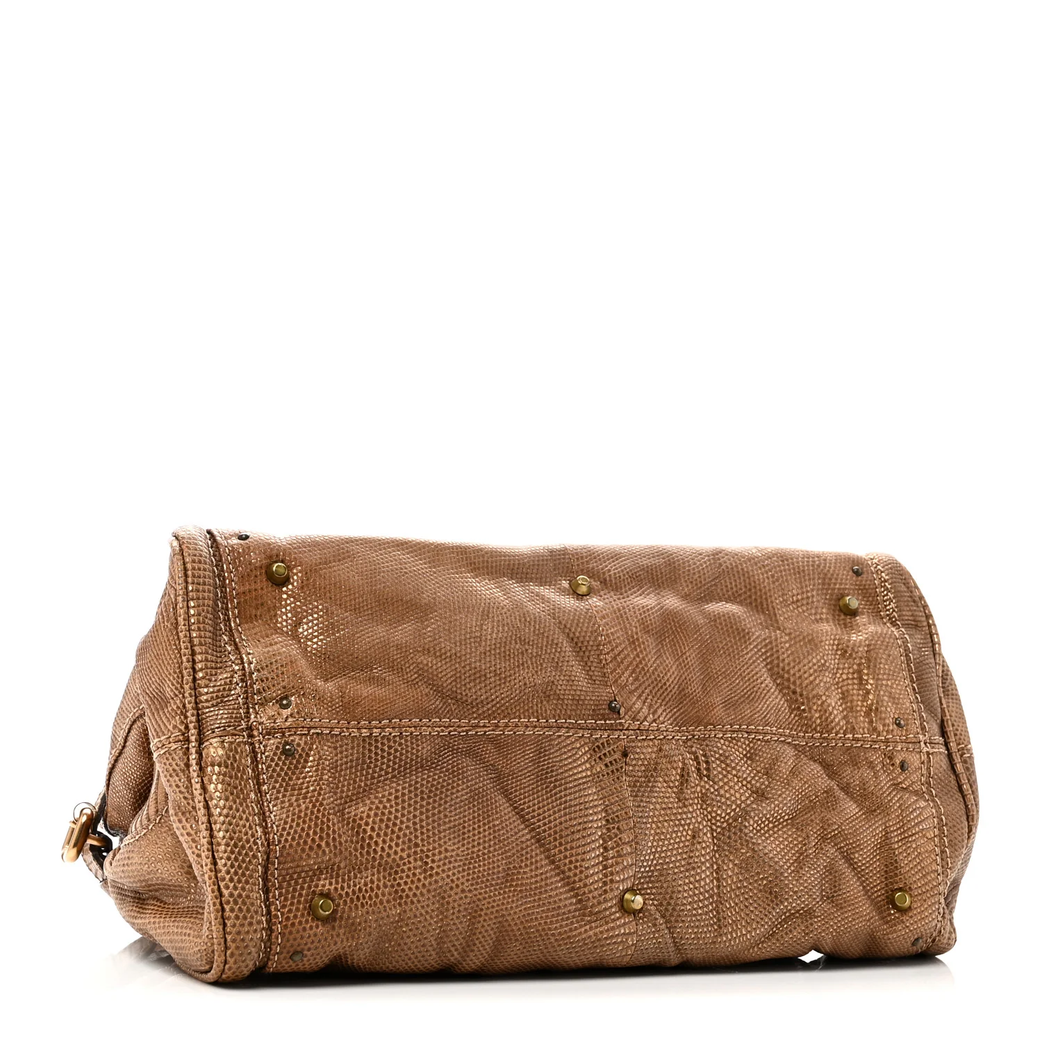 Lizard Medium Paddington Satchel Bronze - Top Club