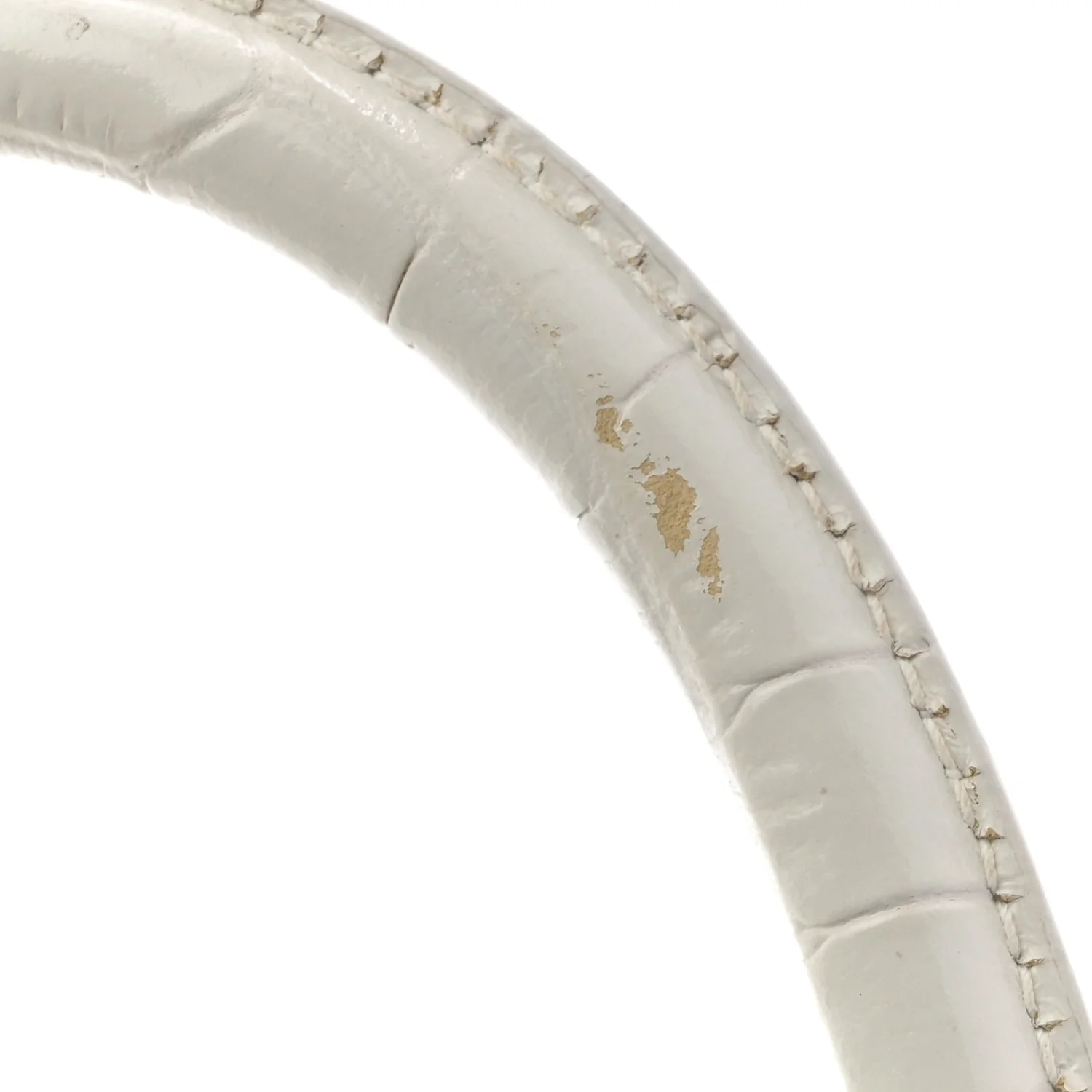 Calfskin Crocodile Embossed Small Hourglass Top Handle Bag White - Top Club