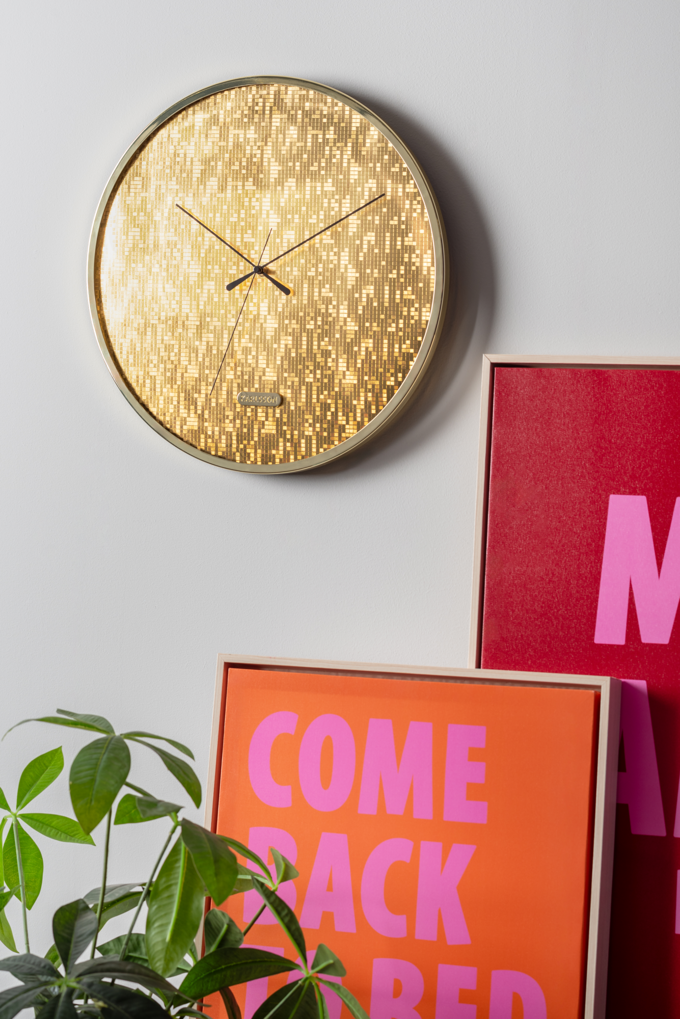 Wall clock Disco silver