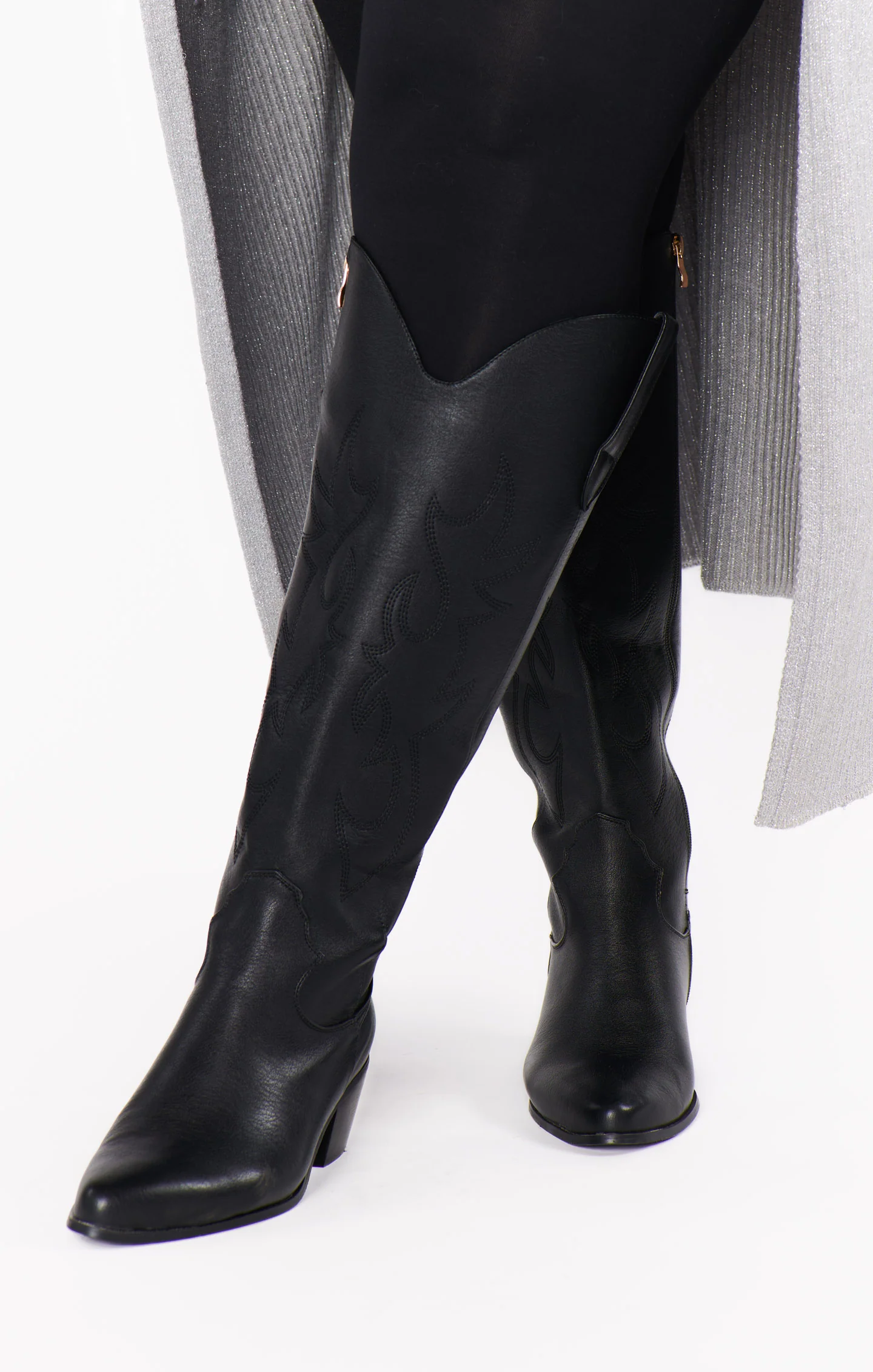 Billini Urson Extra Wide Calf Cowboy Boot ~ Black
