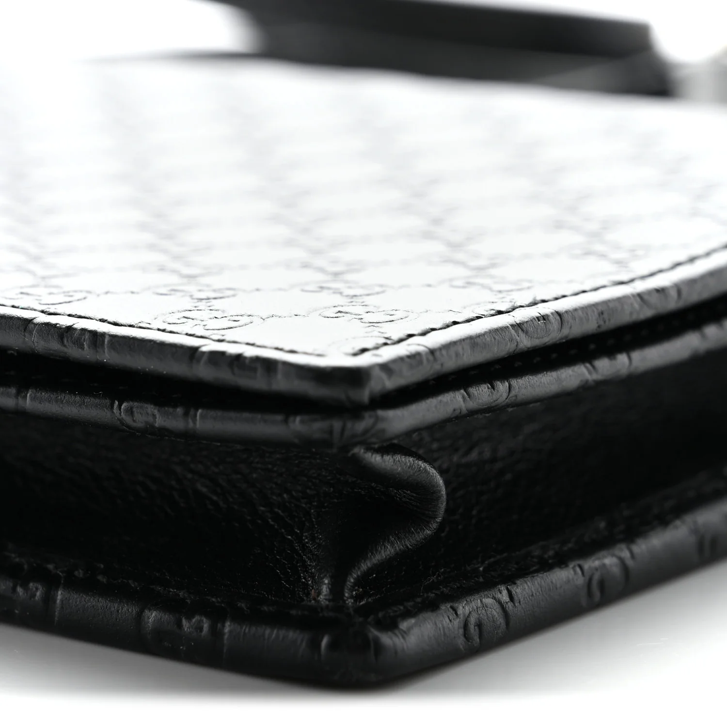 Soft Microguccissima Crossbody Wallet Black - Top Club