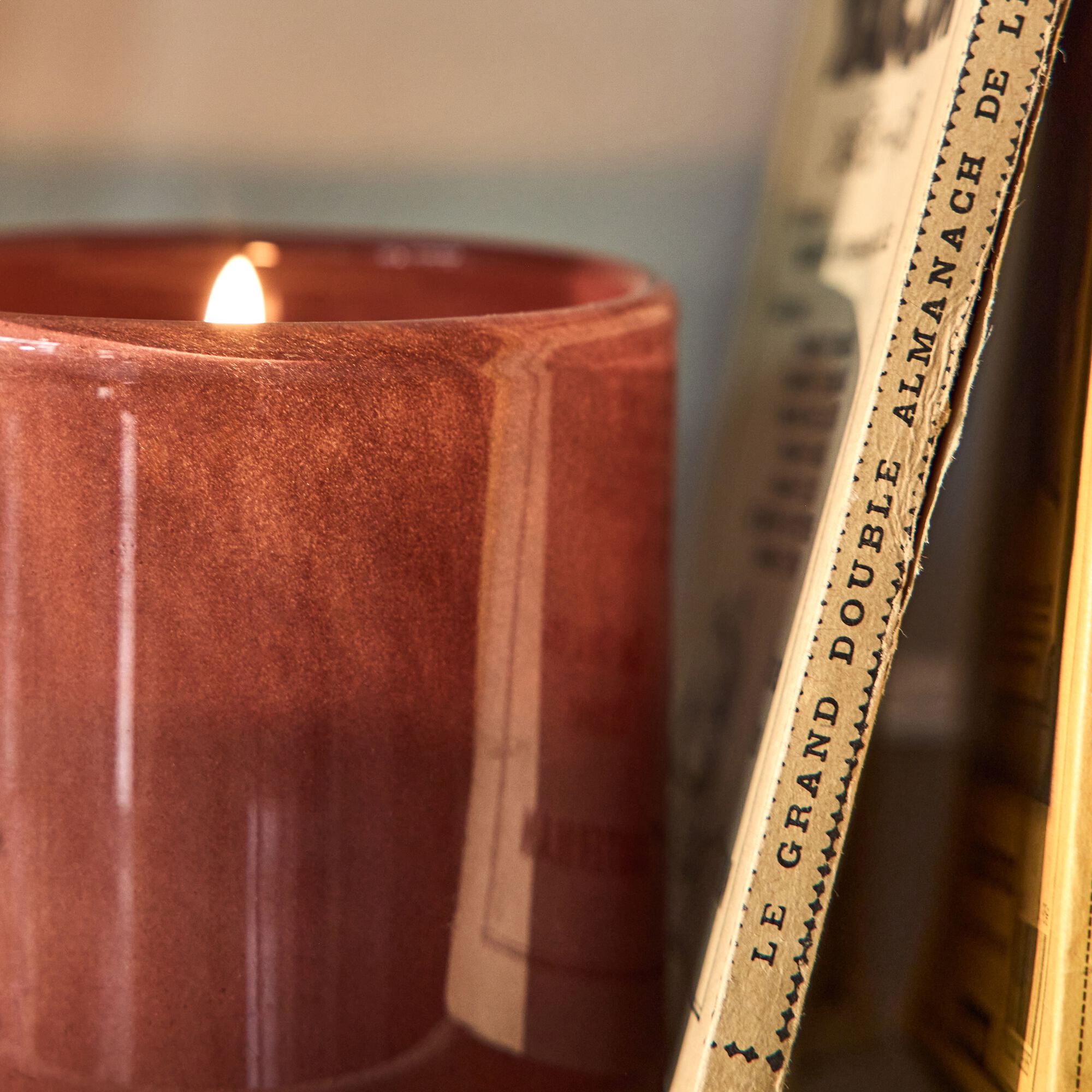 EUGENIE - Photophore en verre D8xH8cm - marron