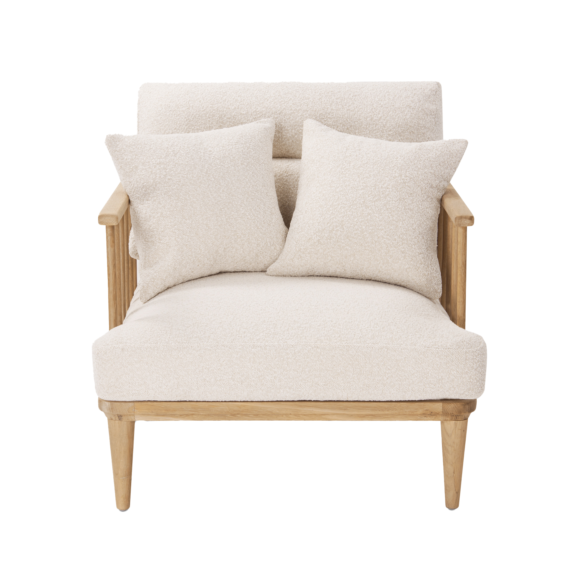 Fauteuil Woody bouclé naturel
