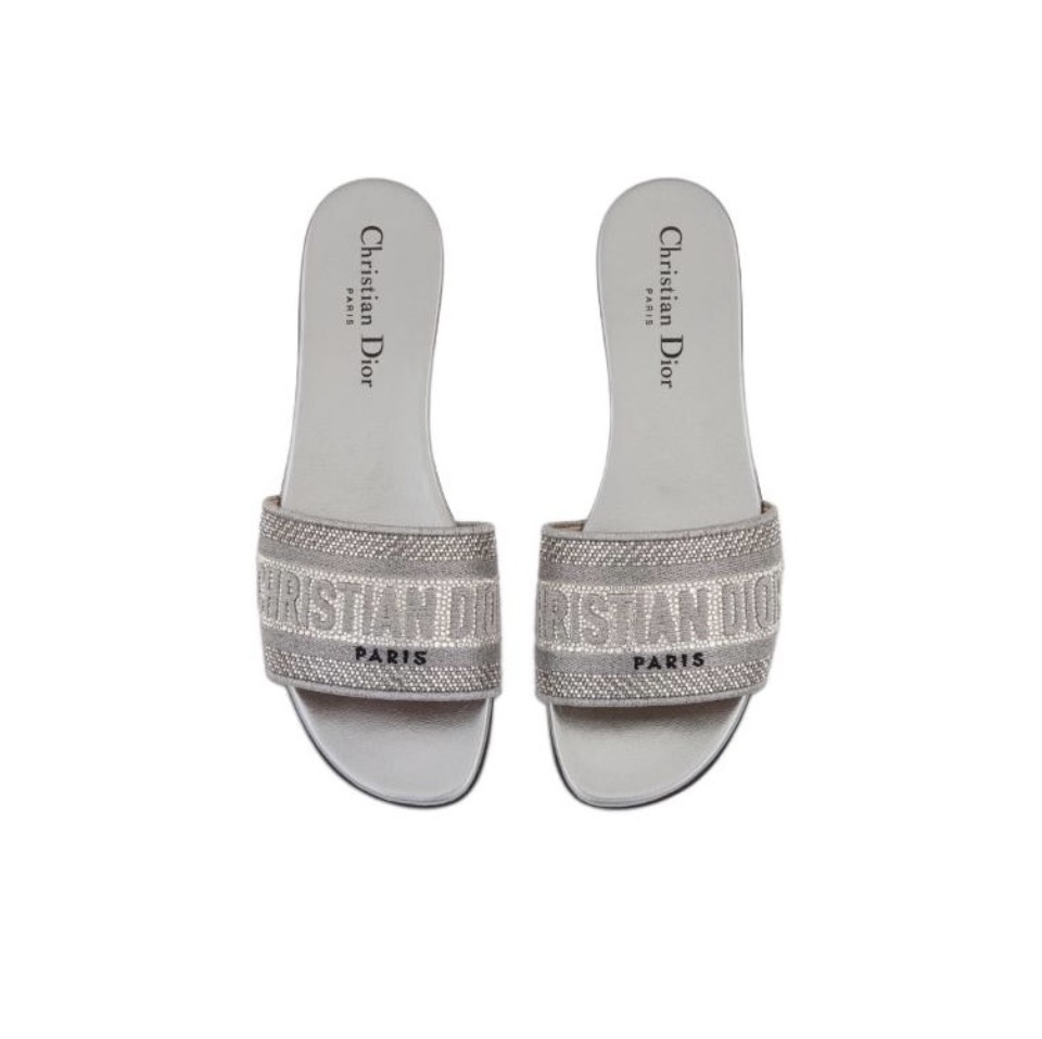 Dior DWAY Slide Slipper Sandals  With Diamonds (Replica) - Sneaker Replica Workshop