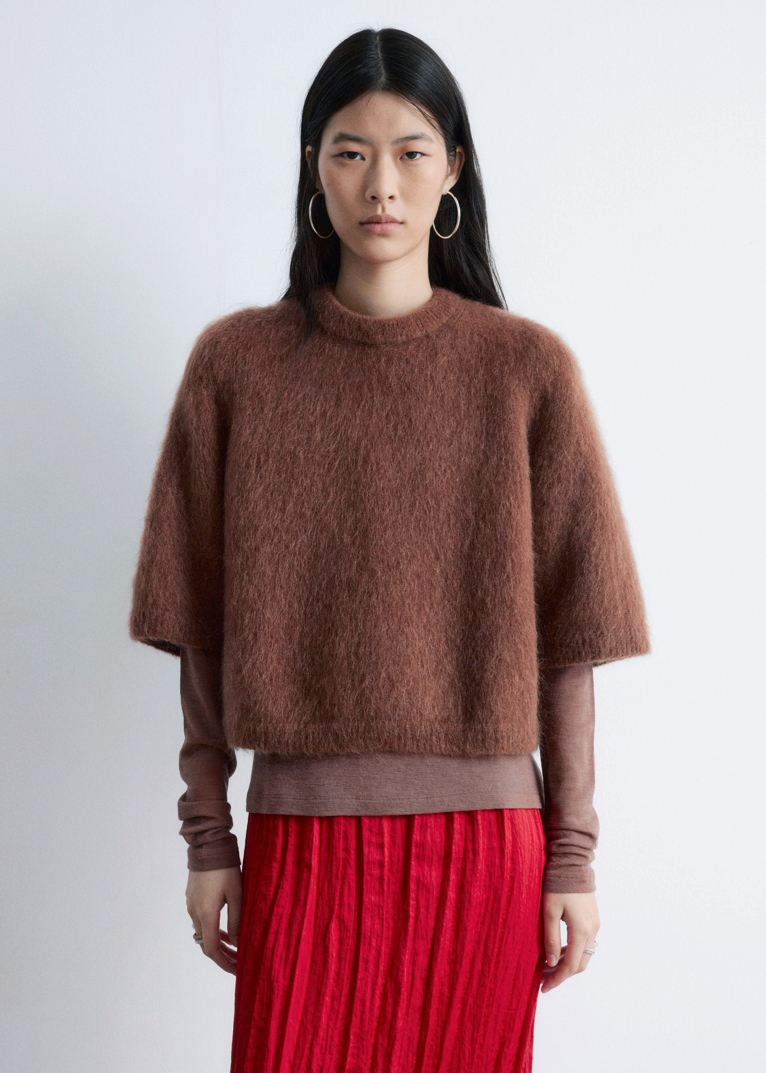 & Other Stories MOHAIR-BLEND KNITTED T-SHIRT