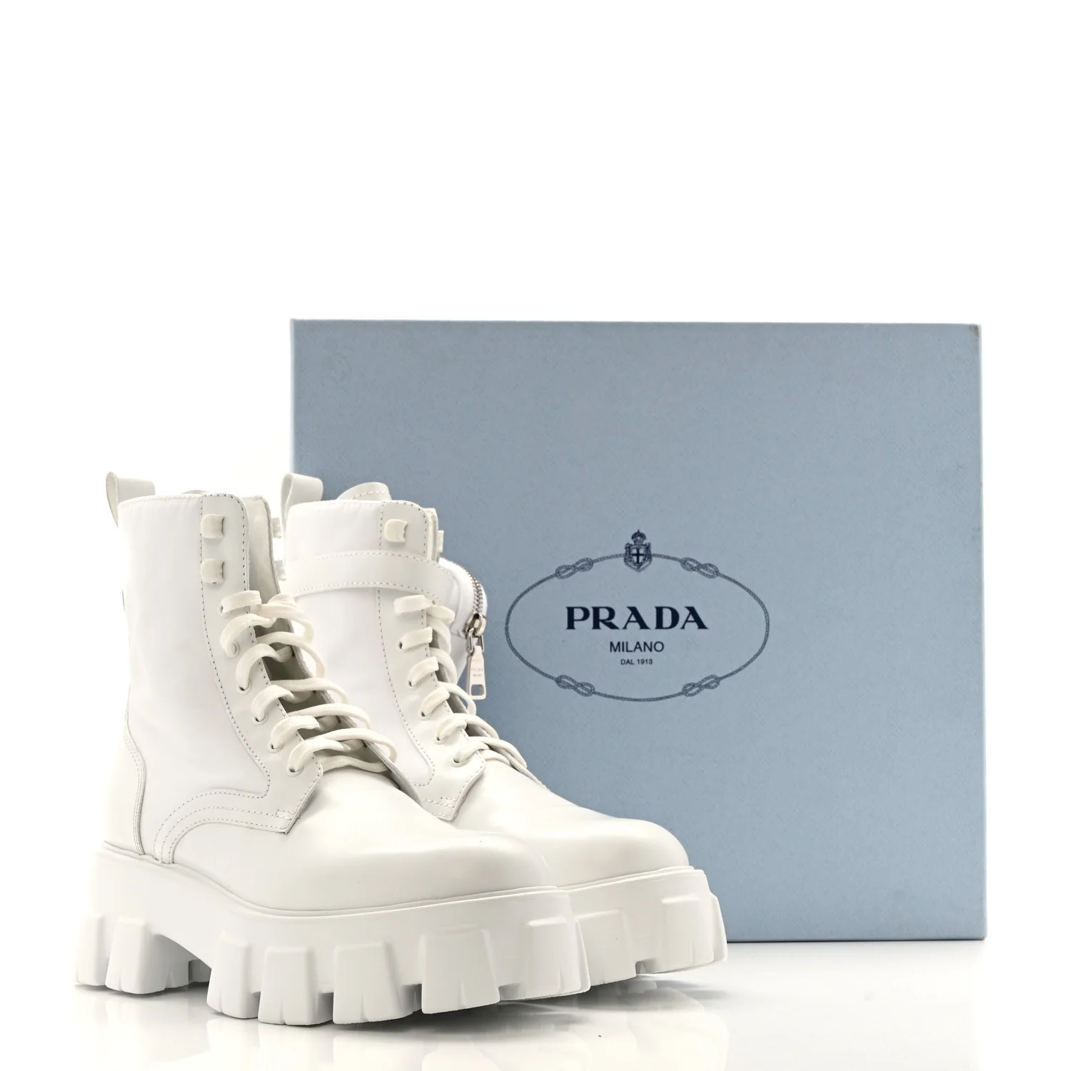 Spazzolato Rois Re-Nylon Metal Triangle Logo Monolith Pouch Pocket 55mm Boots 40 White - Top Club